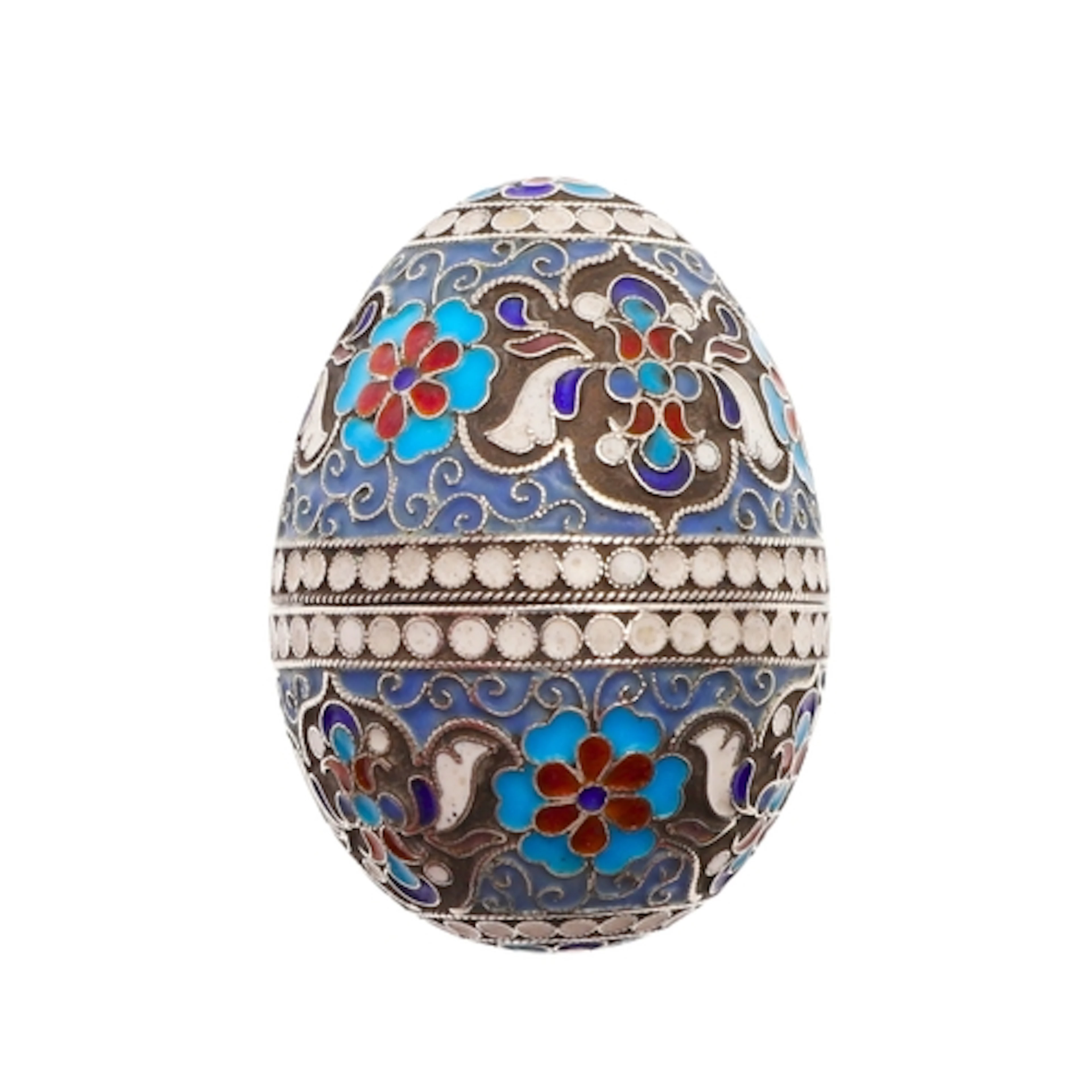 A LATE 19TH/EARLY 20TH CENTURY RUSSIAN SILVER AND ENAMEL TWO...