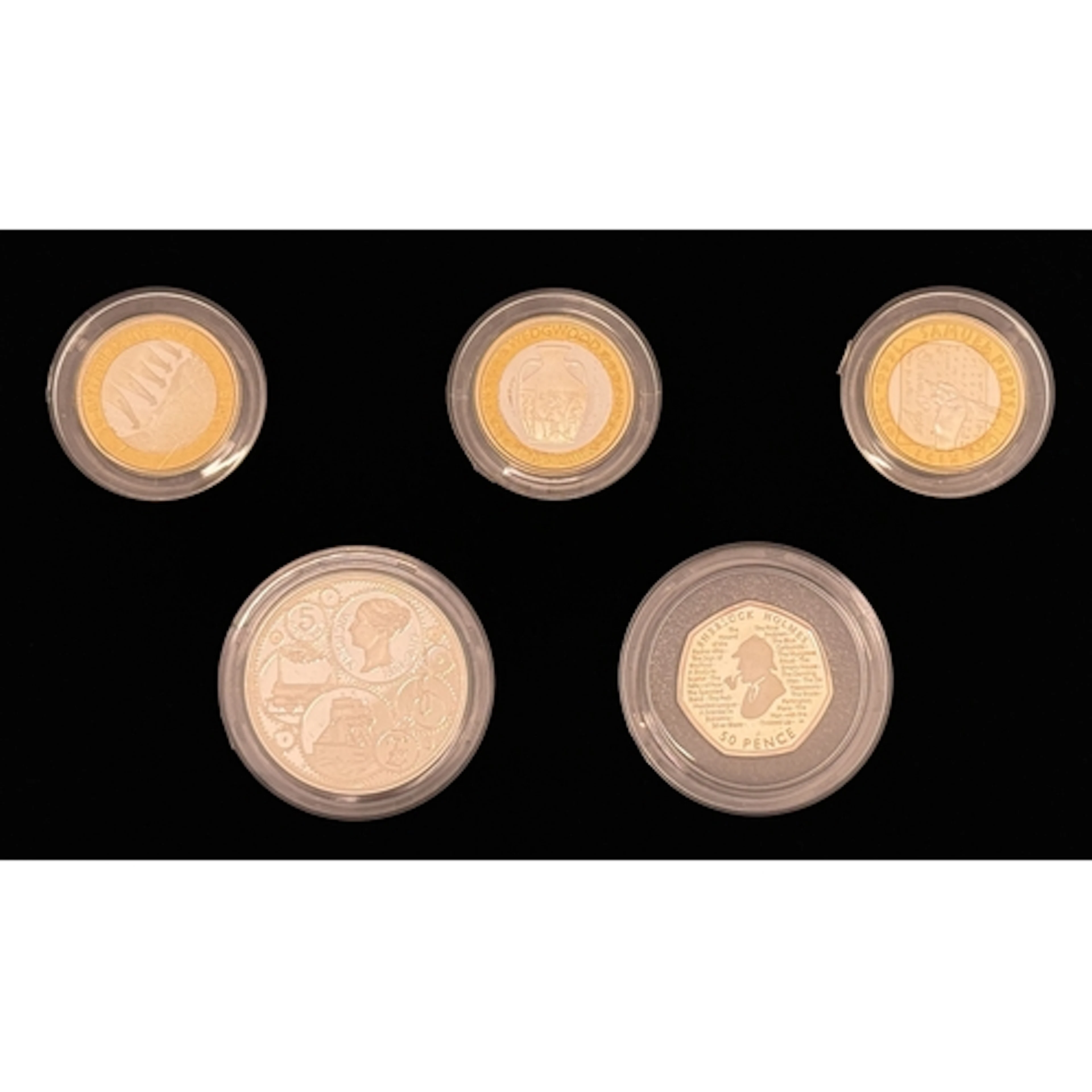 2019 UK Queen Elizabeth II Royal Mint commemorative five-coi...