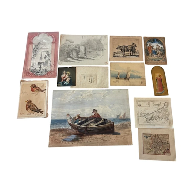 A Miscellaneous group of paintings, drawings and engravings,...