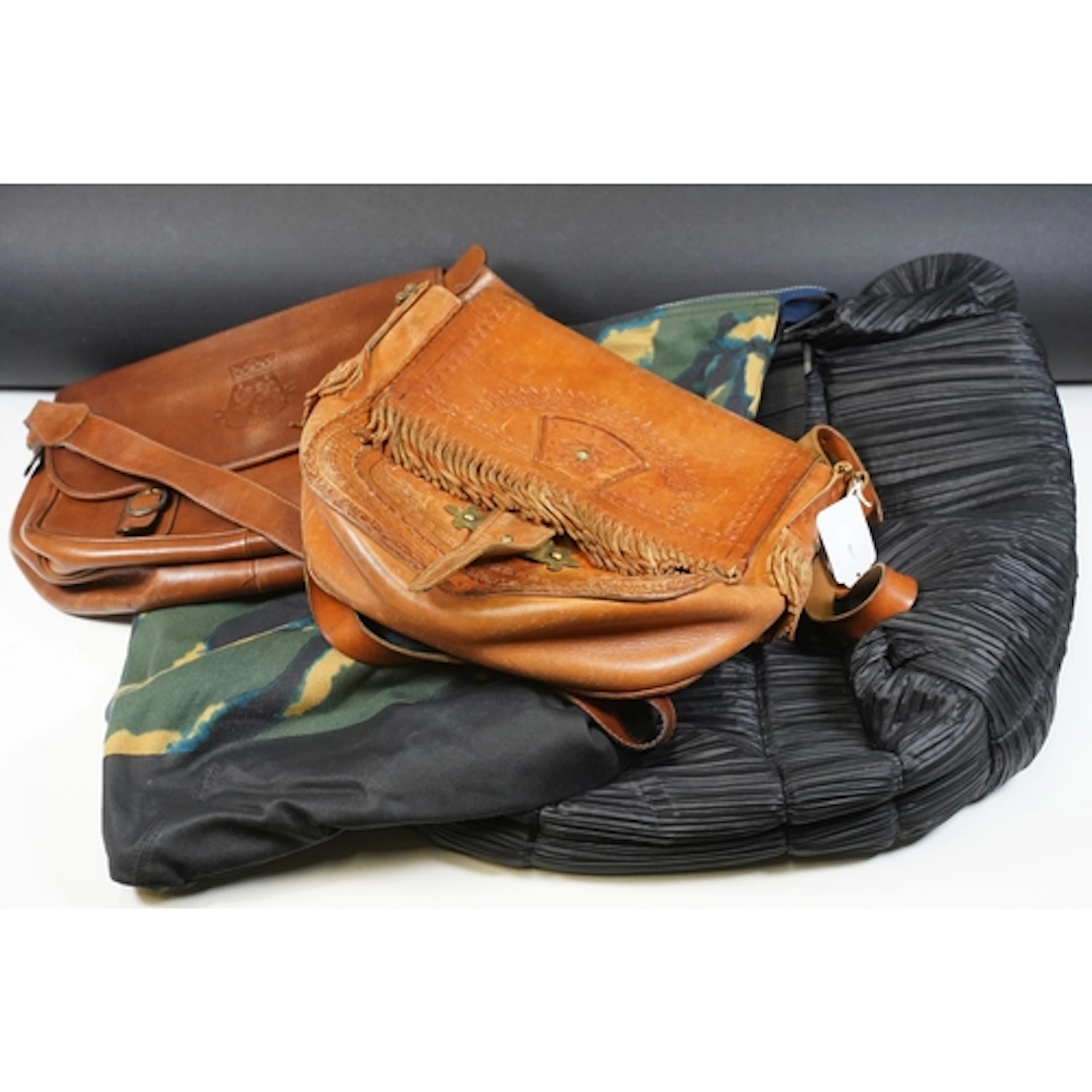 Fashion - Aquascutum tan leather shoulder bag with embossed ...