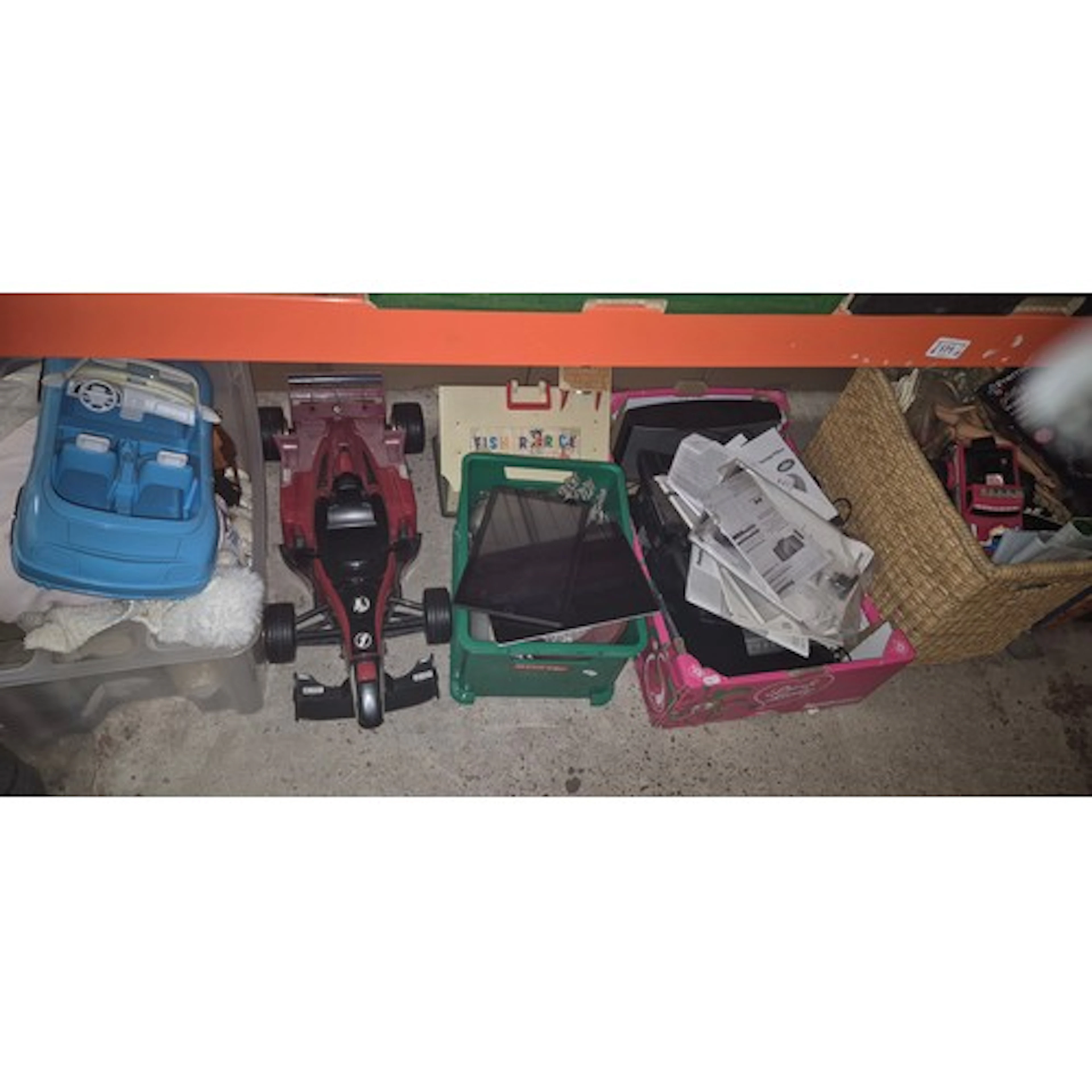 4 boxes of mixed items including toys, dolls and furniture, ...