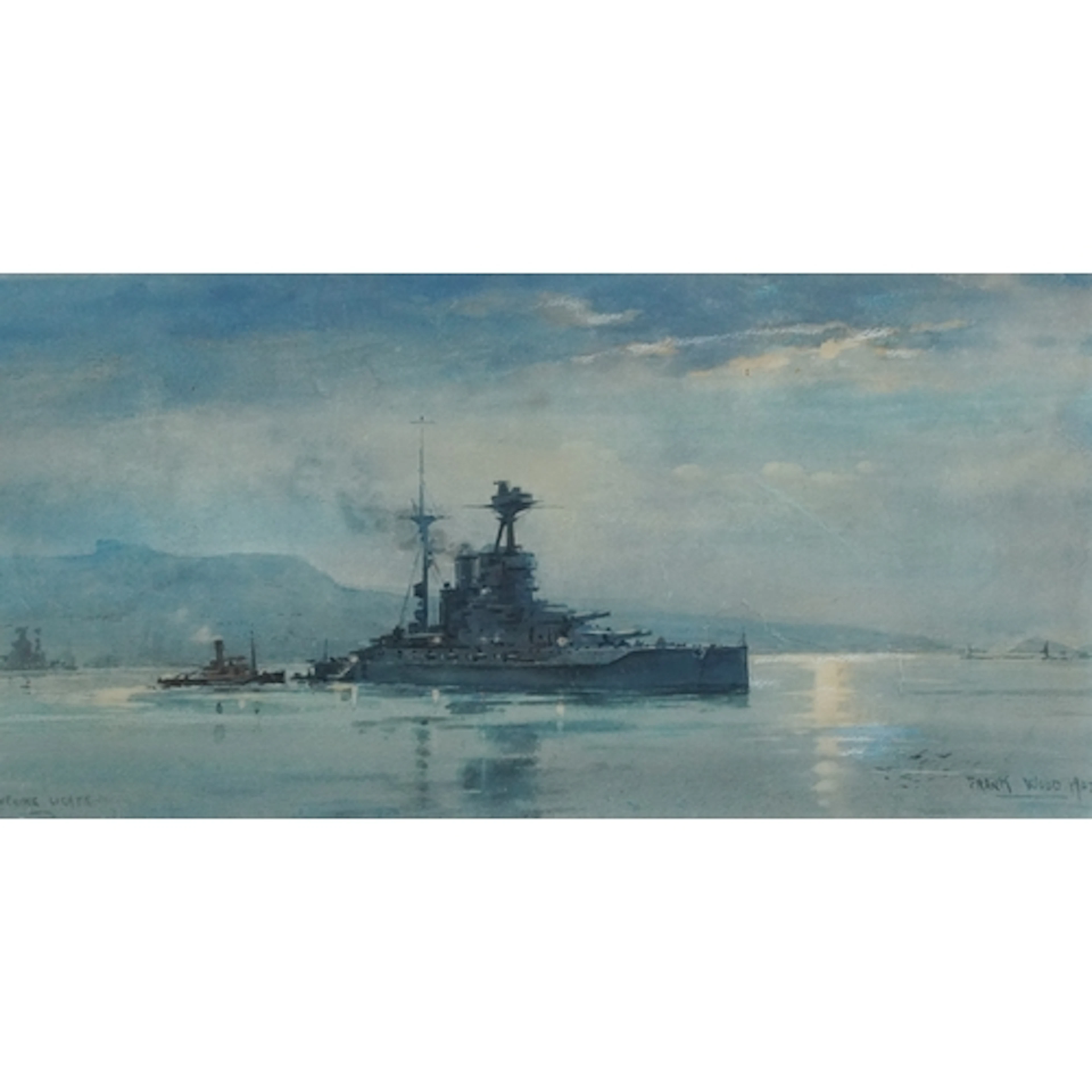 Frank Watson - Evening Lights, 20th century Naval interest w...
