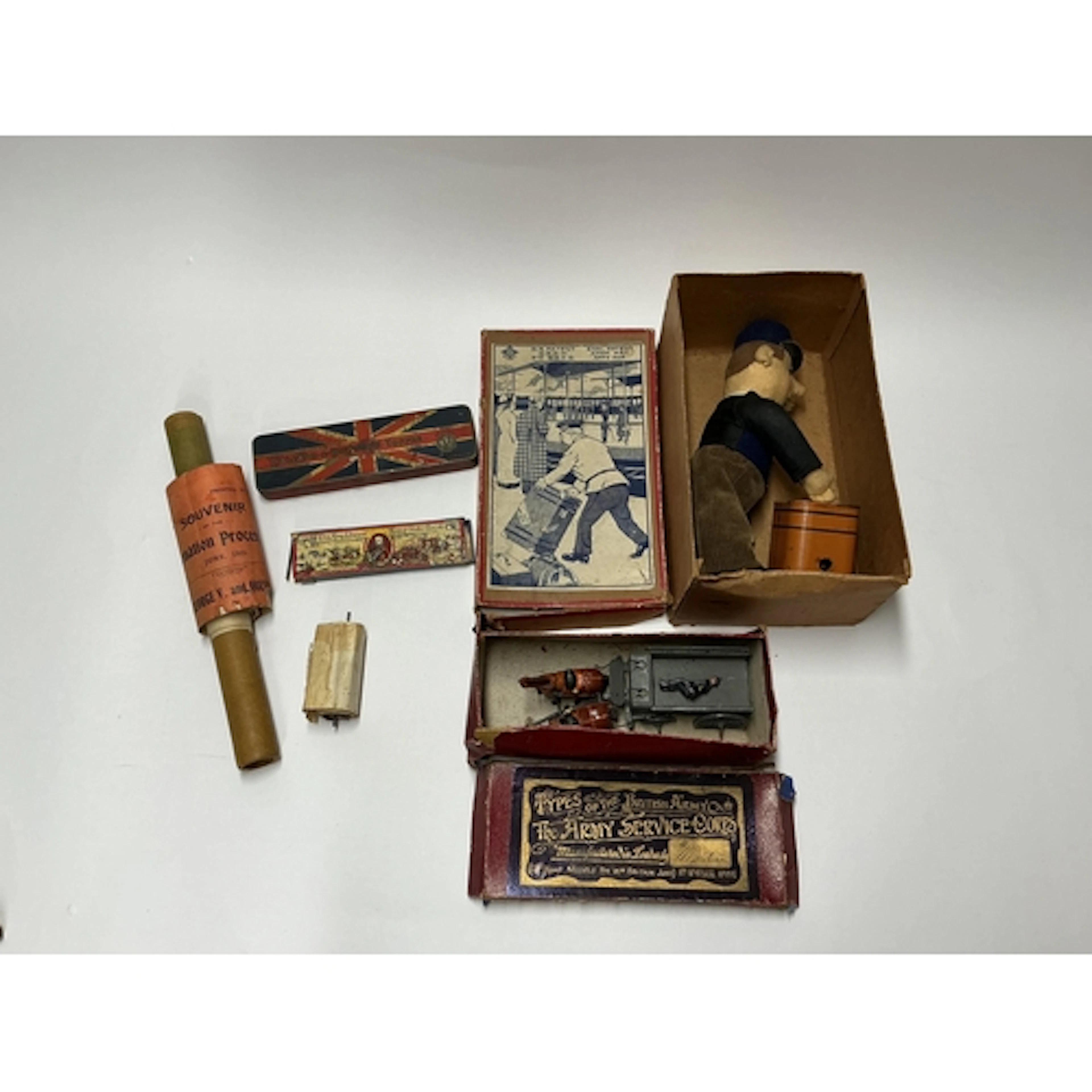 An early 20th century boxed Bing tinplate clockwork figure o...