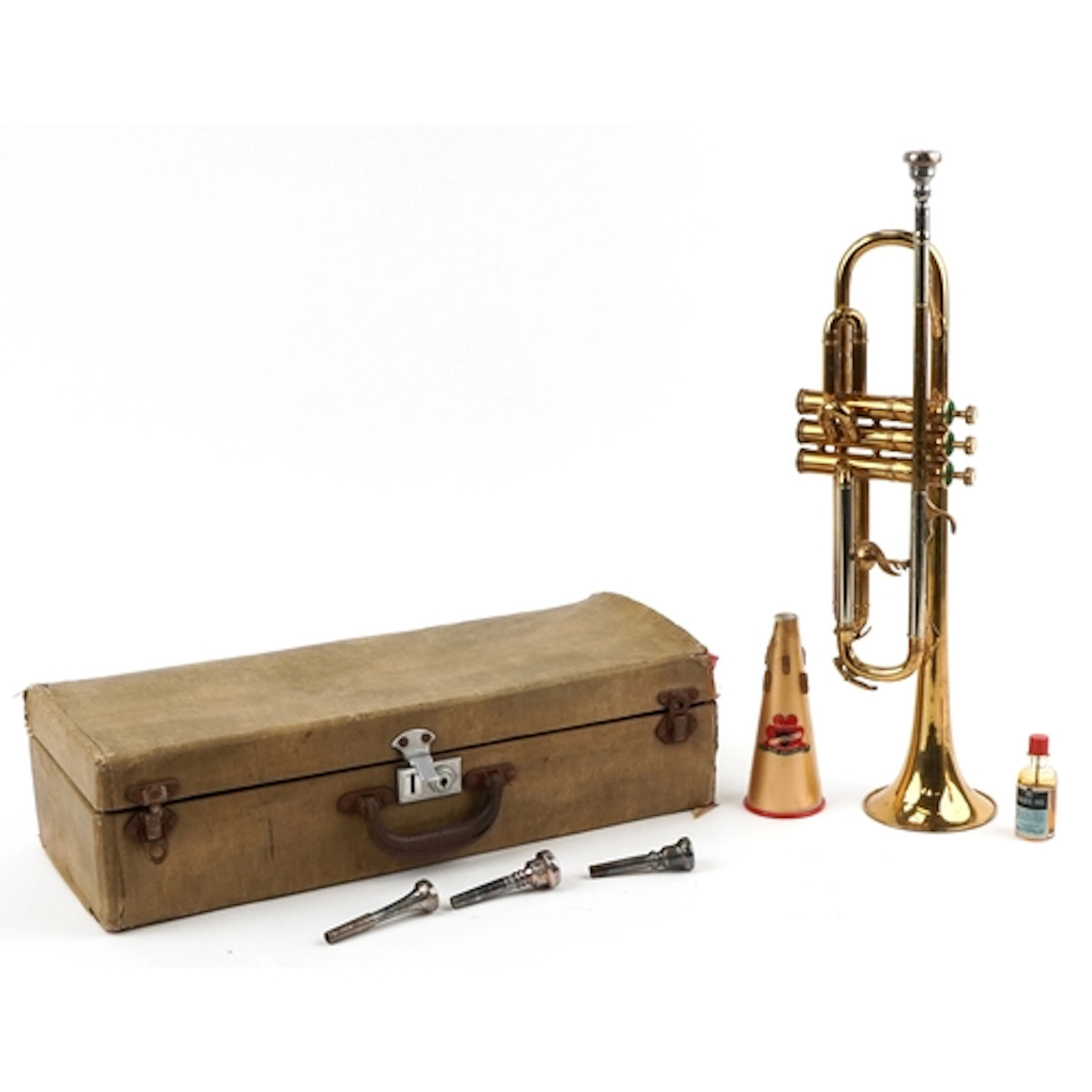 Vintage brass Imperial trumpet by Boosey & Hawkes, with fitt...