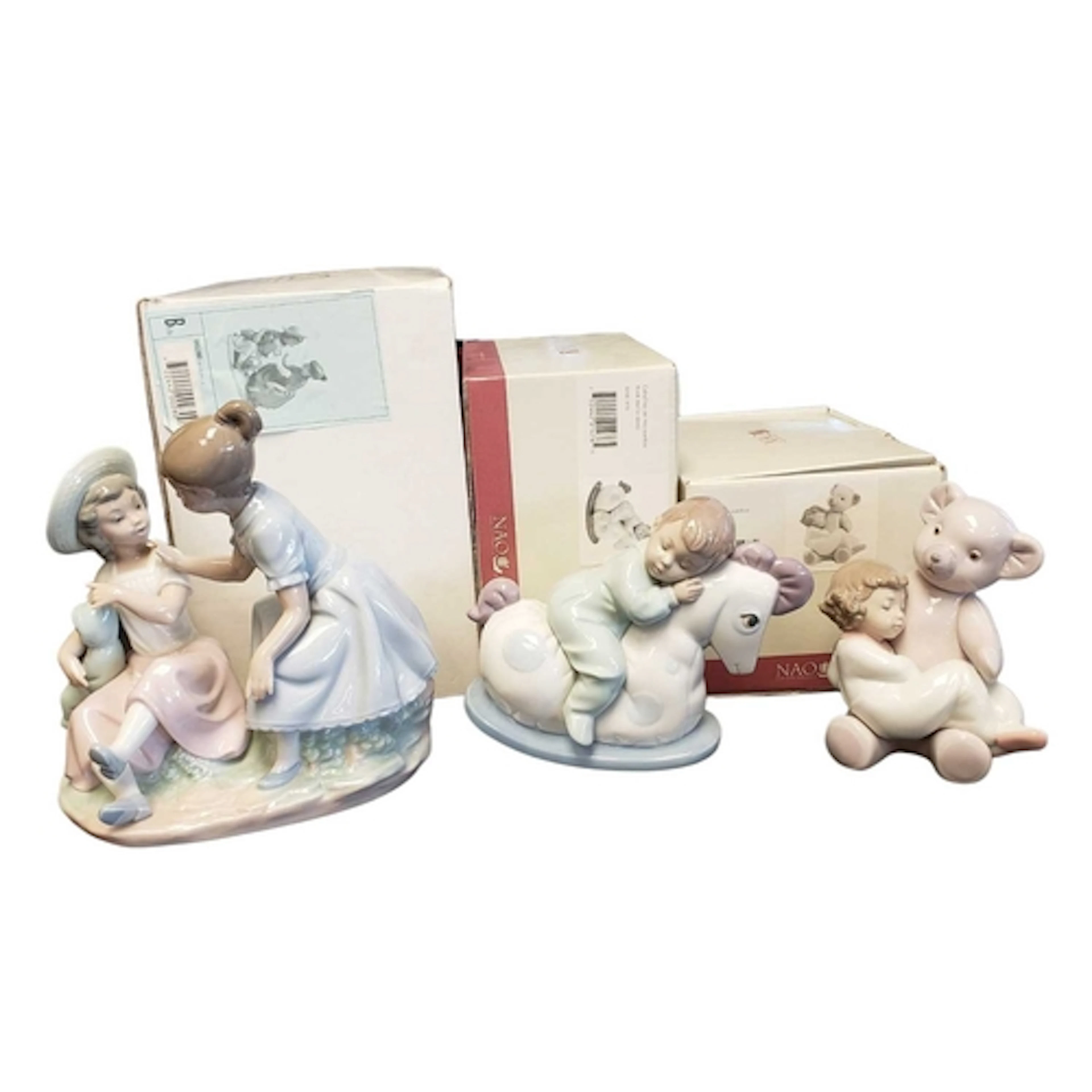 Nao by Lladro - Three boxed 20th century Spanish porcelain f...