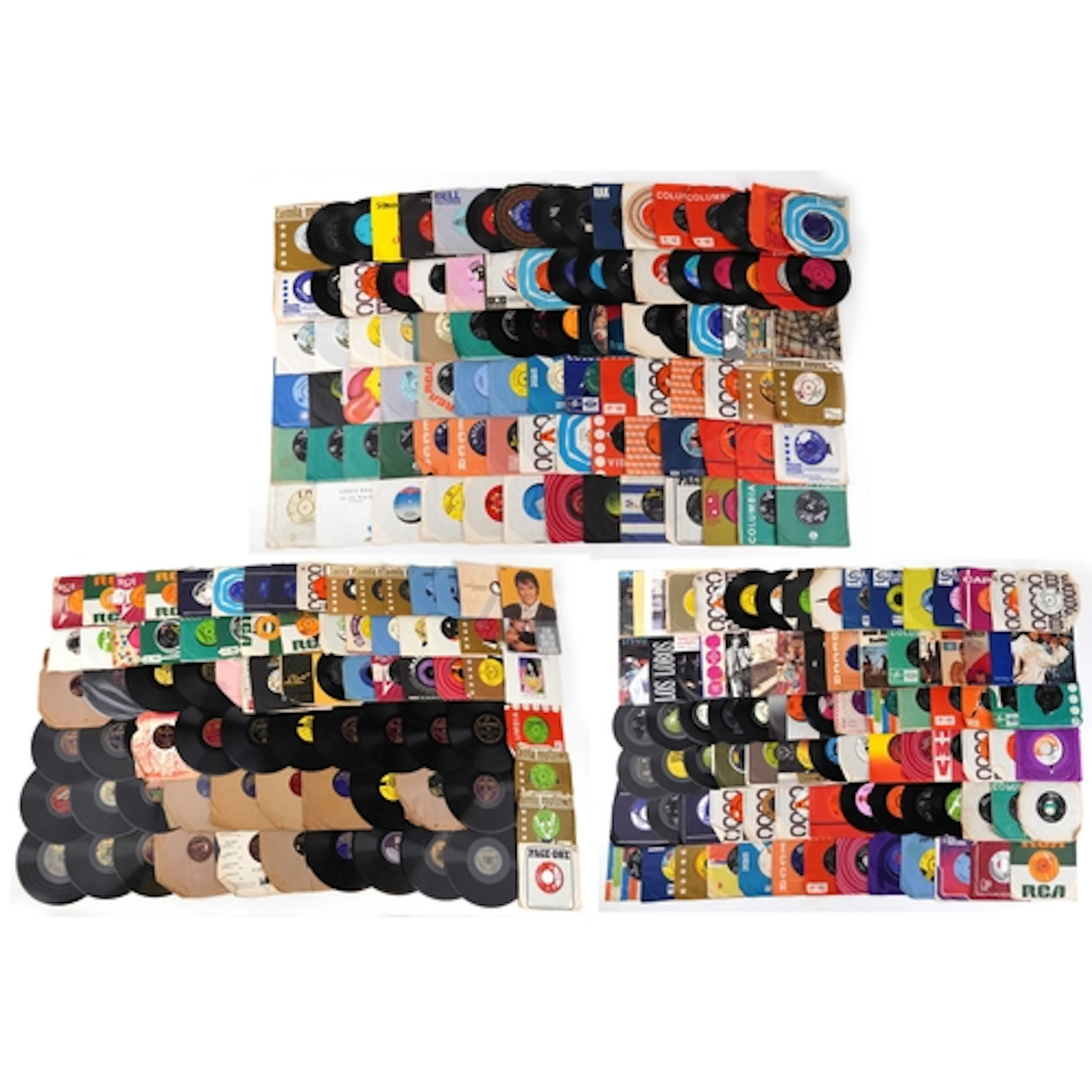 Collection of 45rpm and 78rpm records including David Bowie...