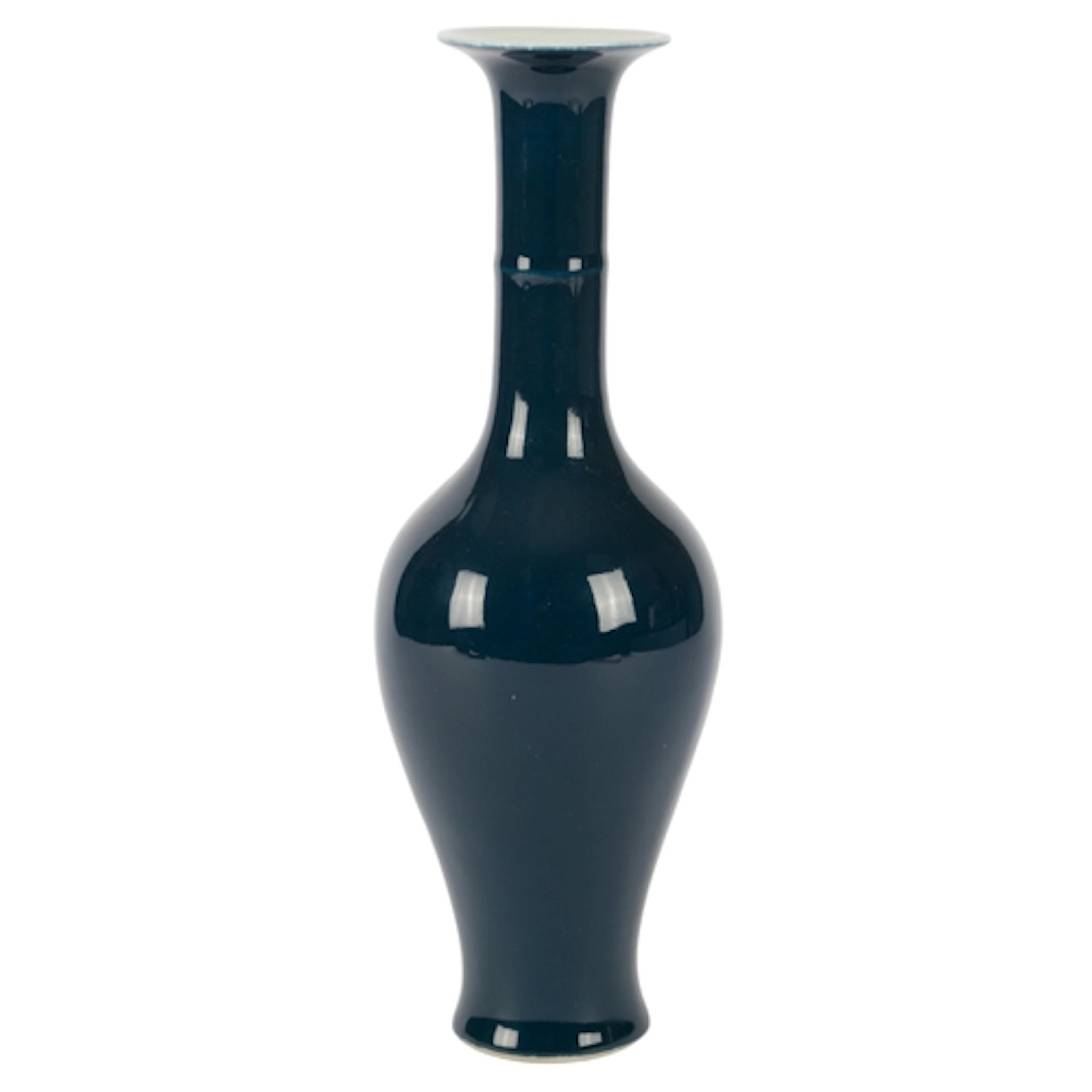A Chinese blue-glazed bottle vase, Guangxu mark but later, t...