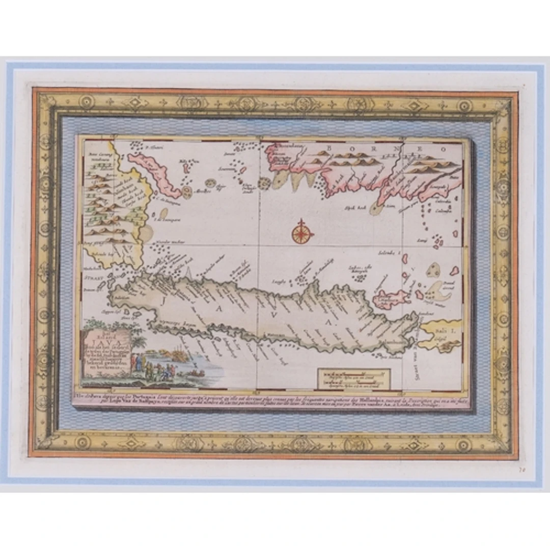 Antique map engraving of Java, by P Van Der Aa, circa 1707 -...