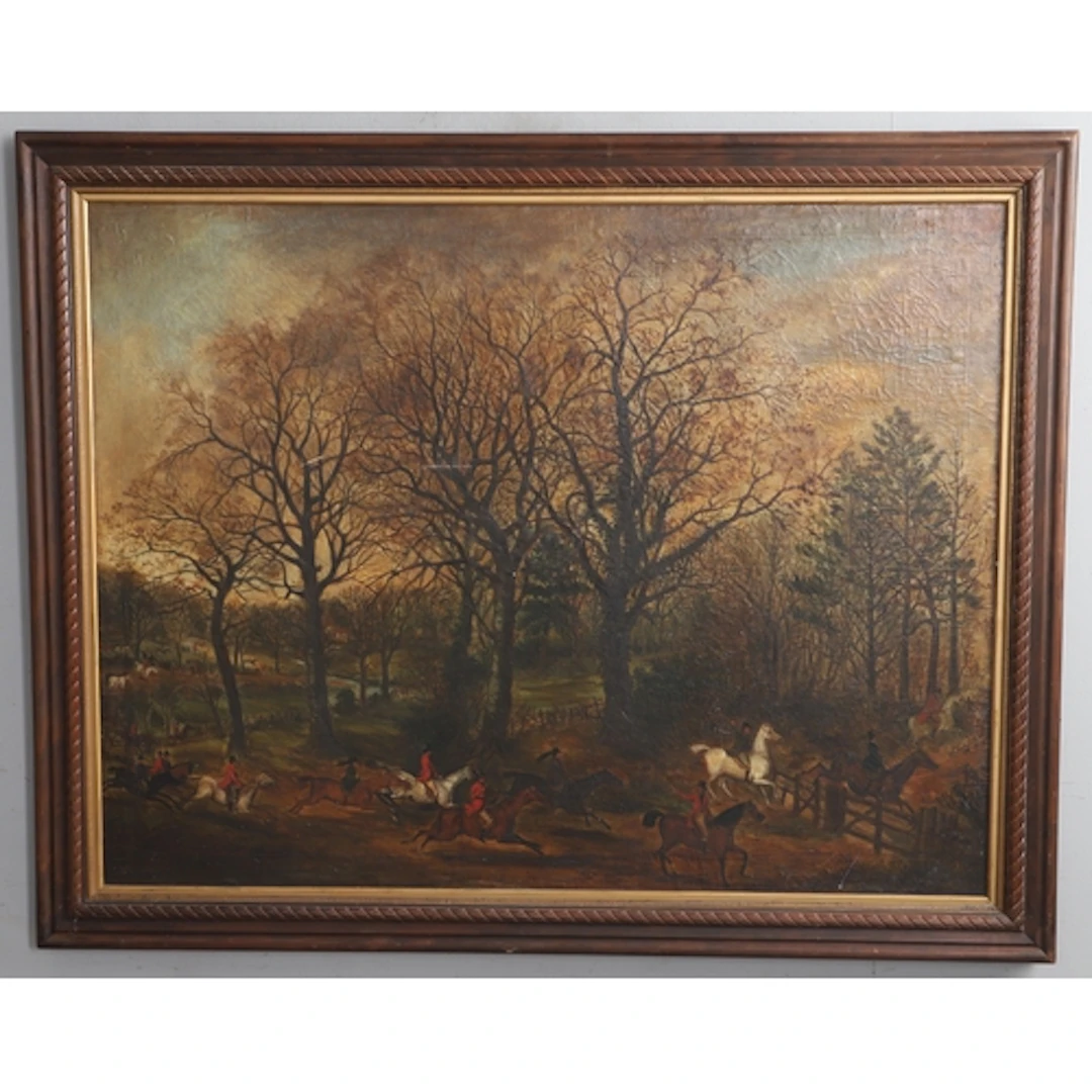 ATTRIBUTED TO RUDOLF STONE (1838-1914). A HUNTING SCENE WITH...