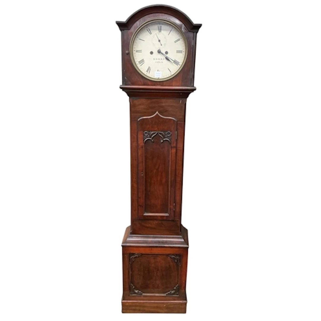A mid 19th century Irish mahogany longcase clock, enamel dia...