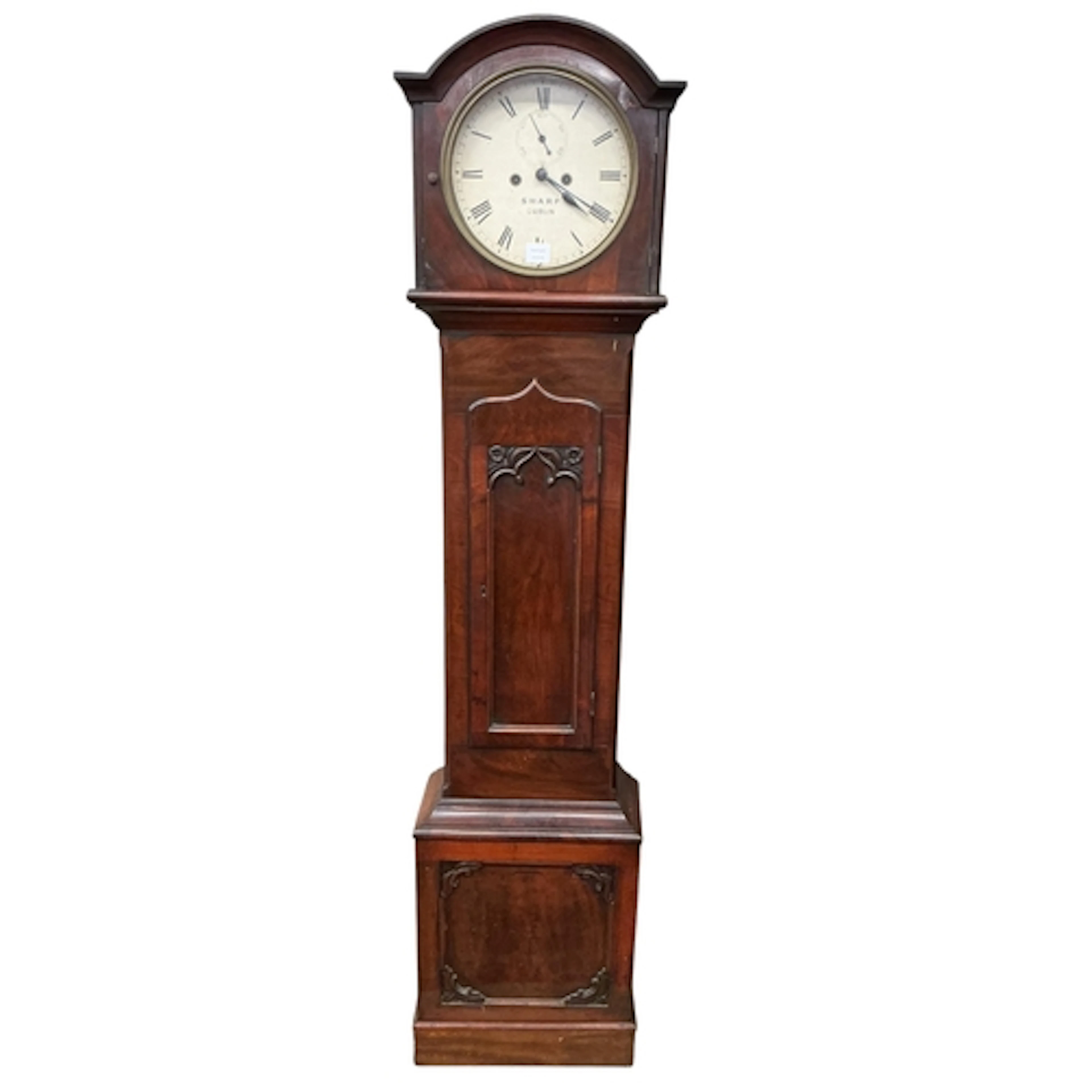 A mid 19th century Irish mahogany longcase clock, enamel dia...
