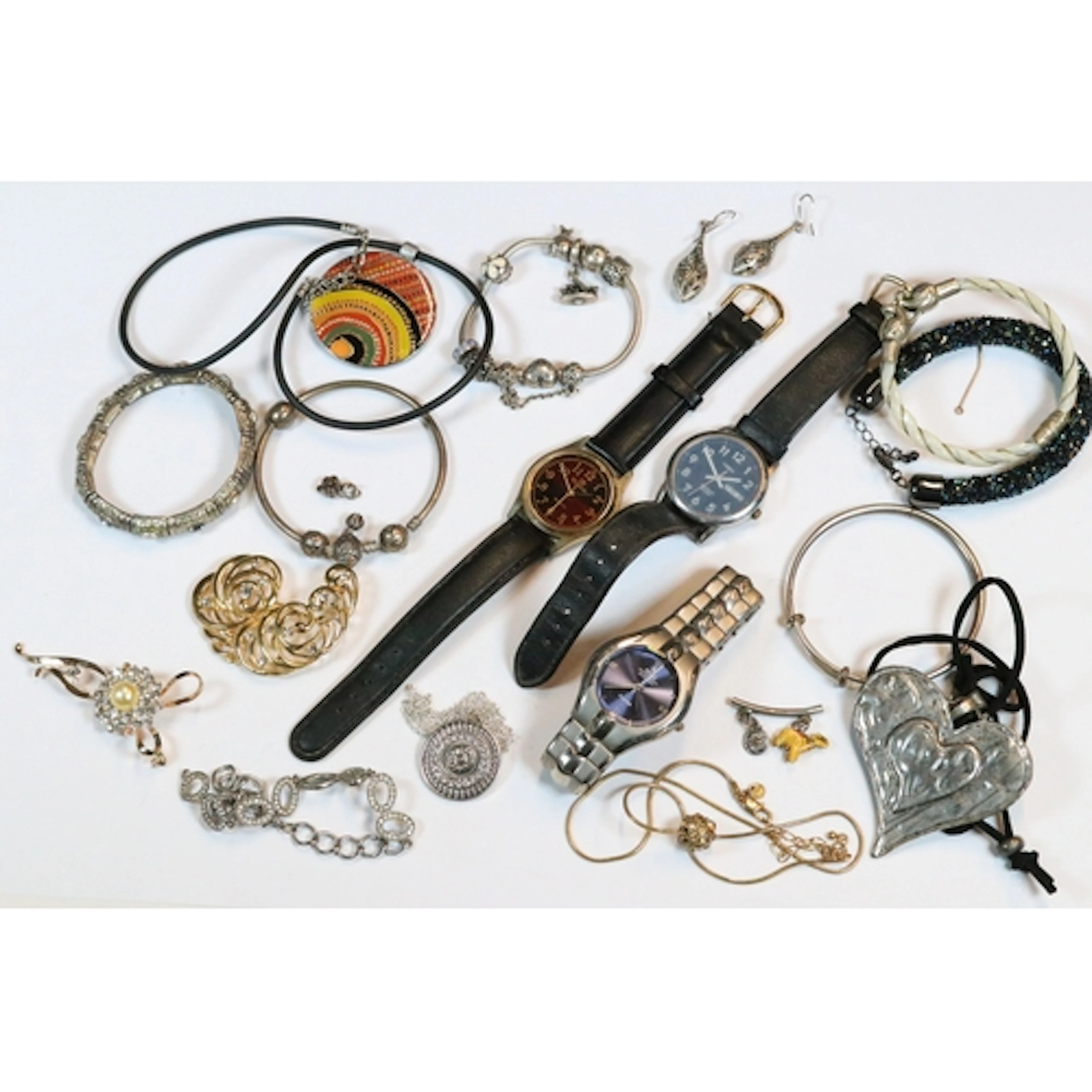 Collection of costume jewellery and watches to include Pando...