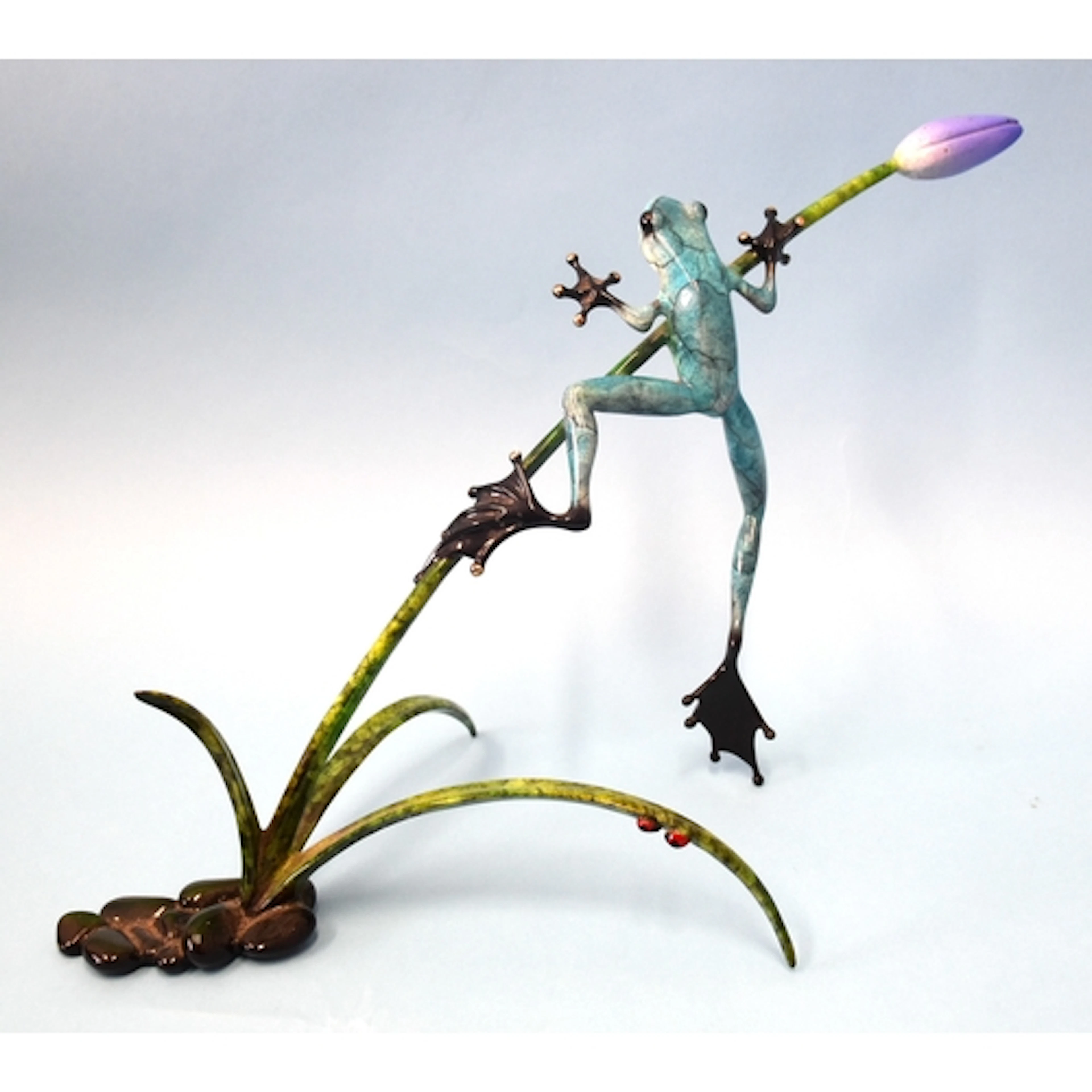 Tim Cotterill 'Frogman', "Tulip", an enamelled bronze sculpt...
