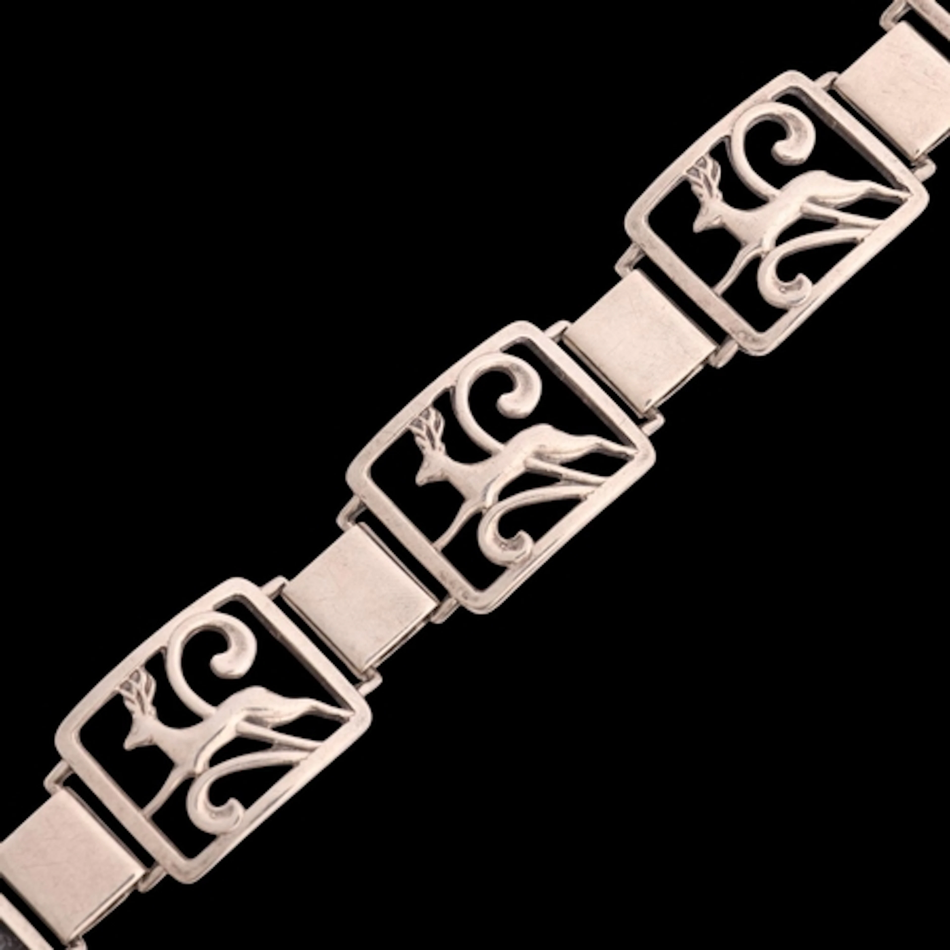 BJORN JORGENSEN - an Art Deco style Danish silver panel brac...