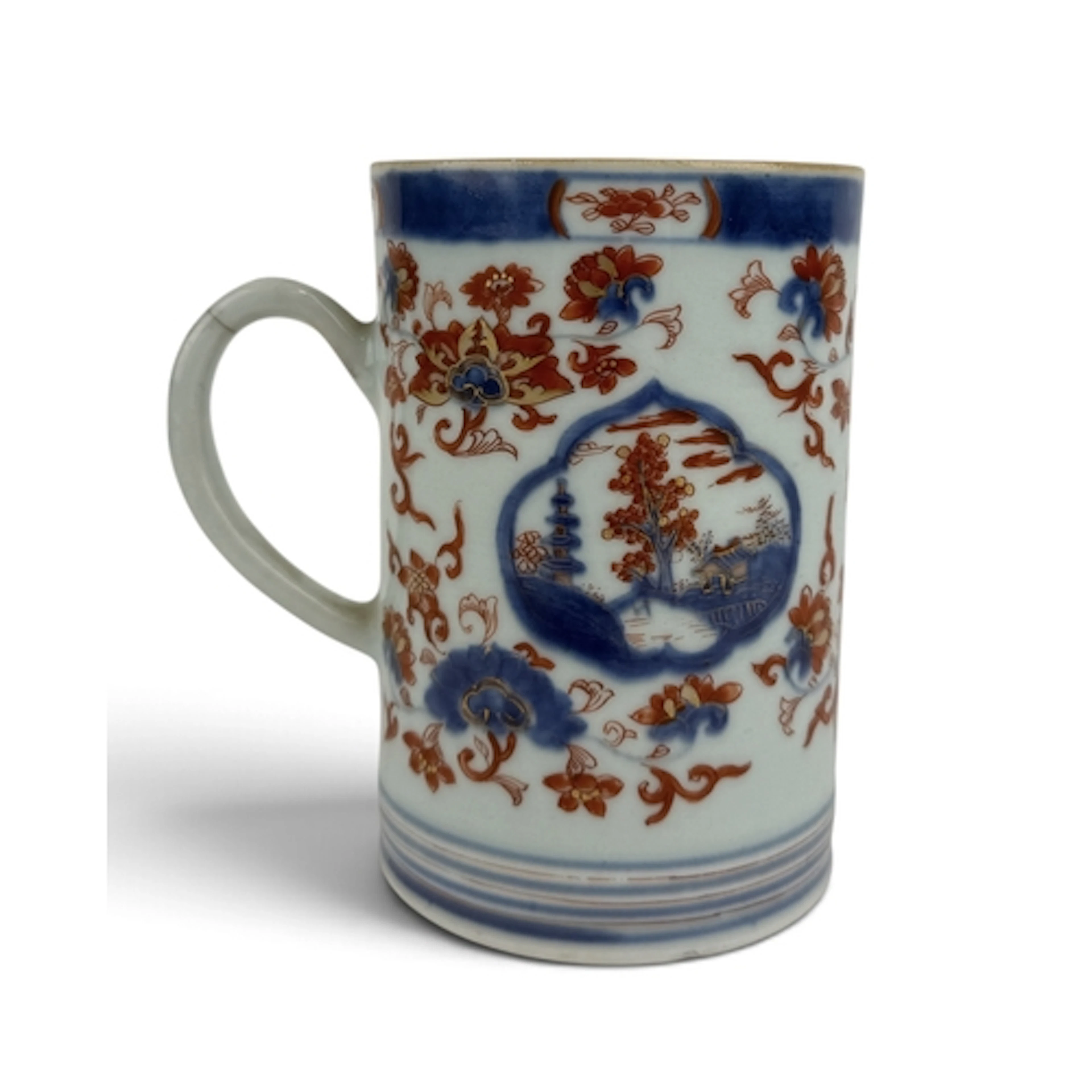 A CHINESE EXPORT IMARI TANKARD Circa 1800. 14cm H...