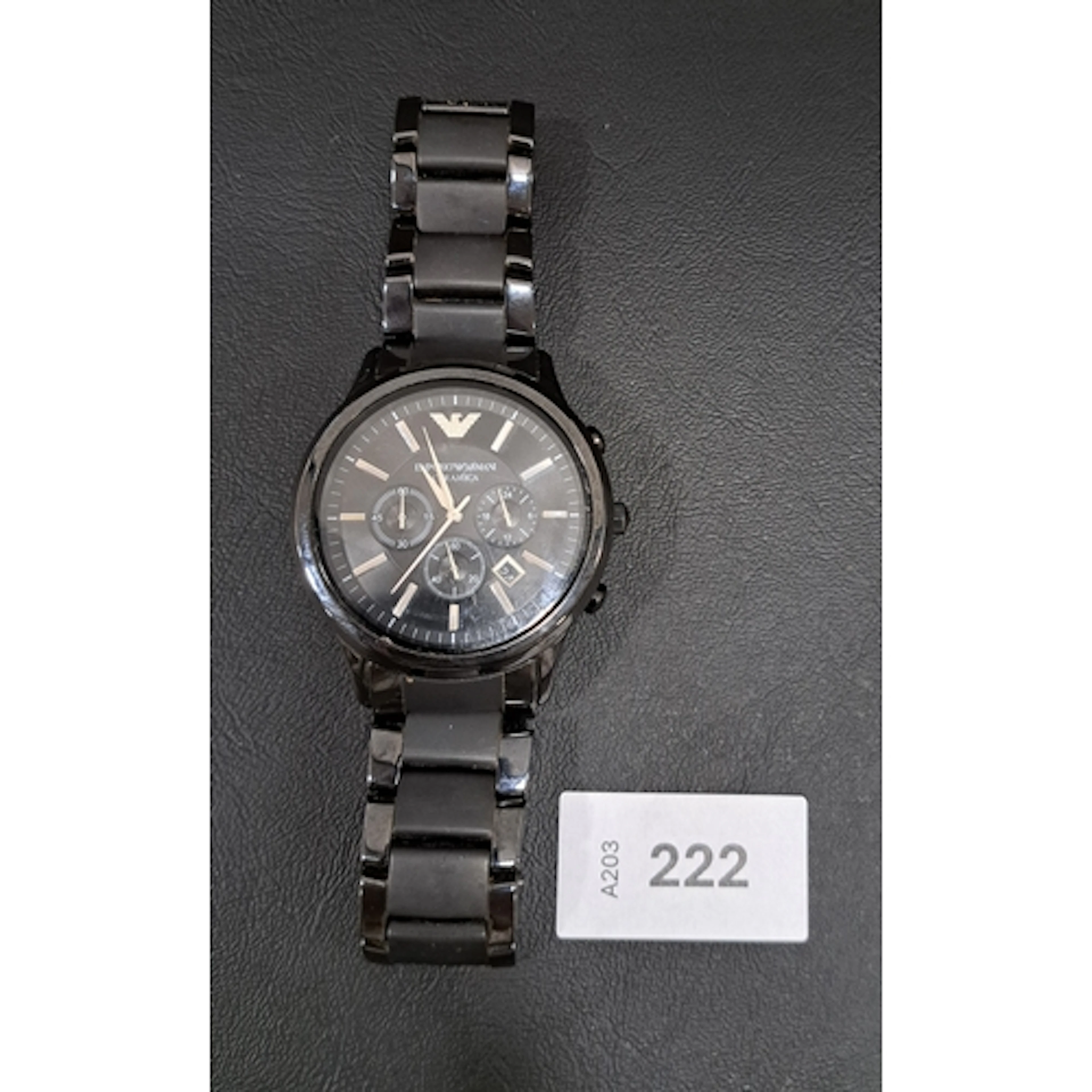EMPORIO ARMANI CERAMICA WRISTWATCH IN STAINLESS STEEL the bl...