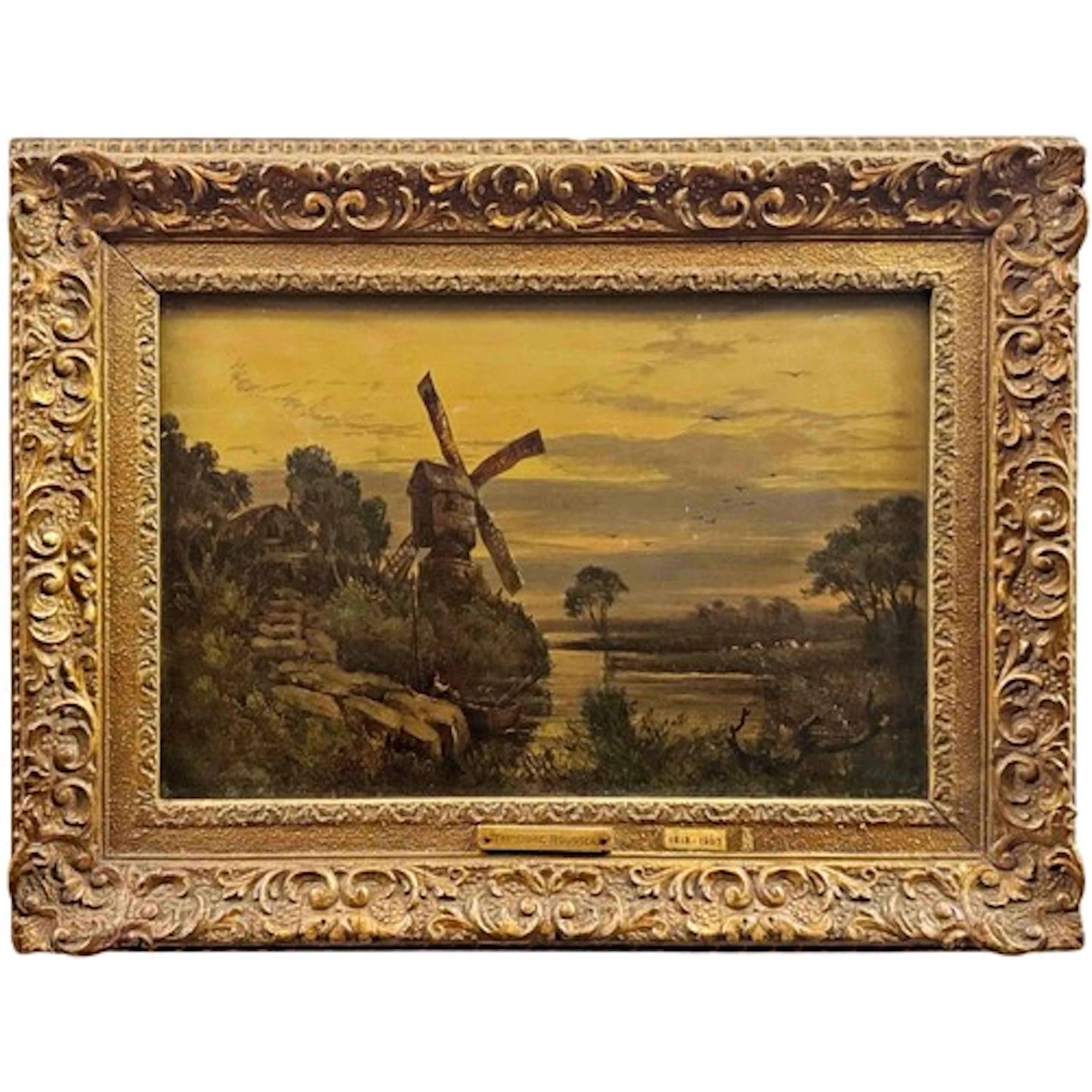 Attributed to Théodore Rousseau (1812-1867) - A riverside an...