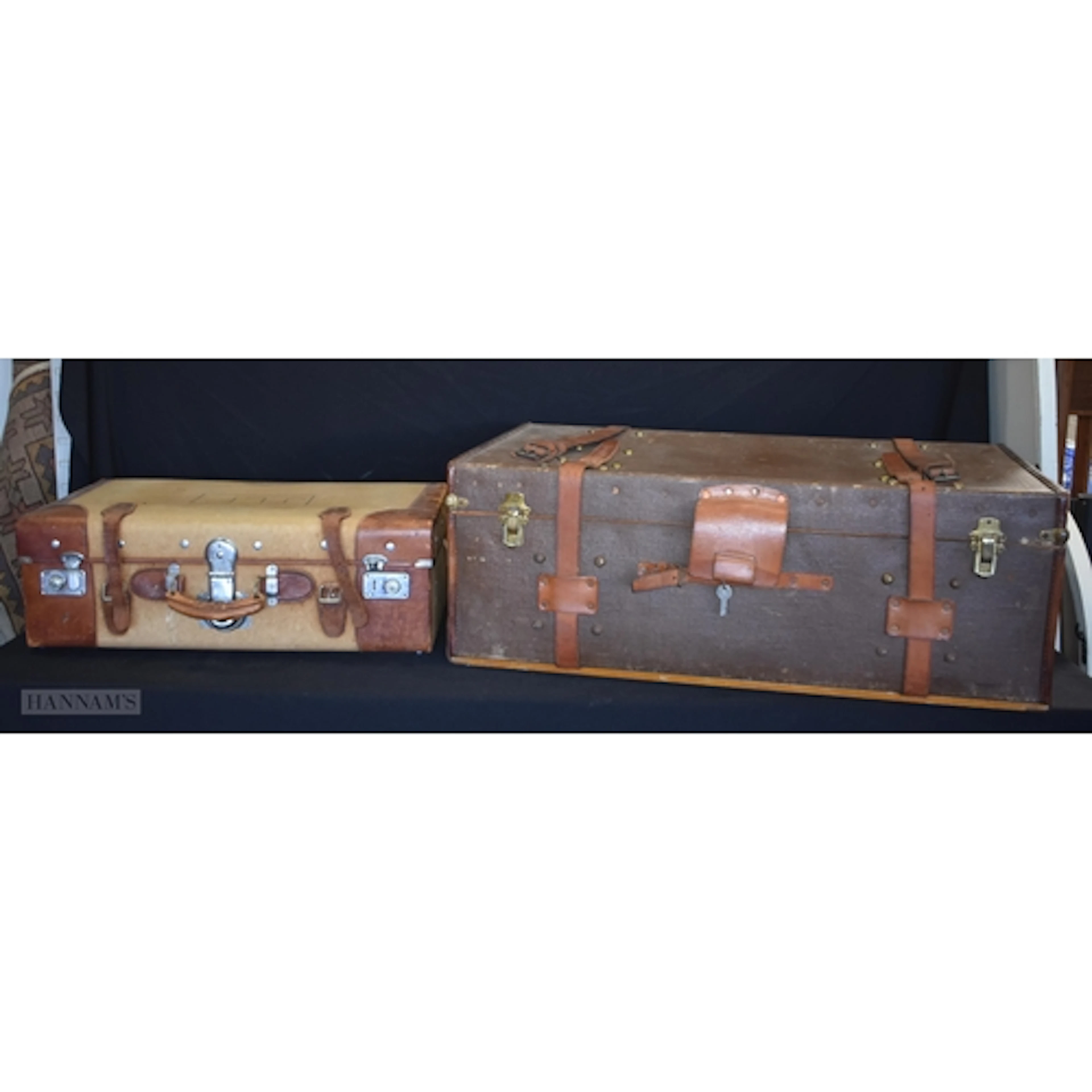 A vintage Trunk together with a suitcase 34 x 92 x 53cm (2)
