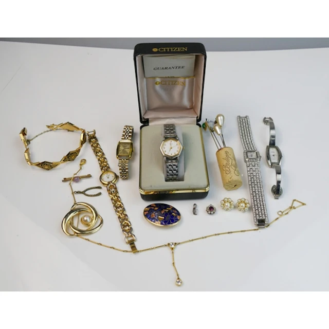Citizen lady's wristwatch, two other watches and costume jew...