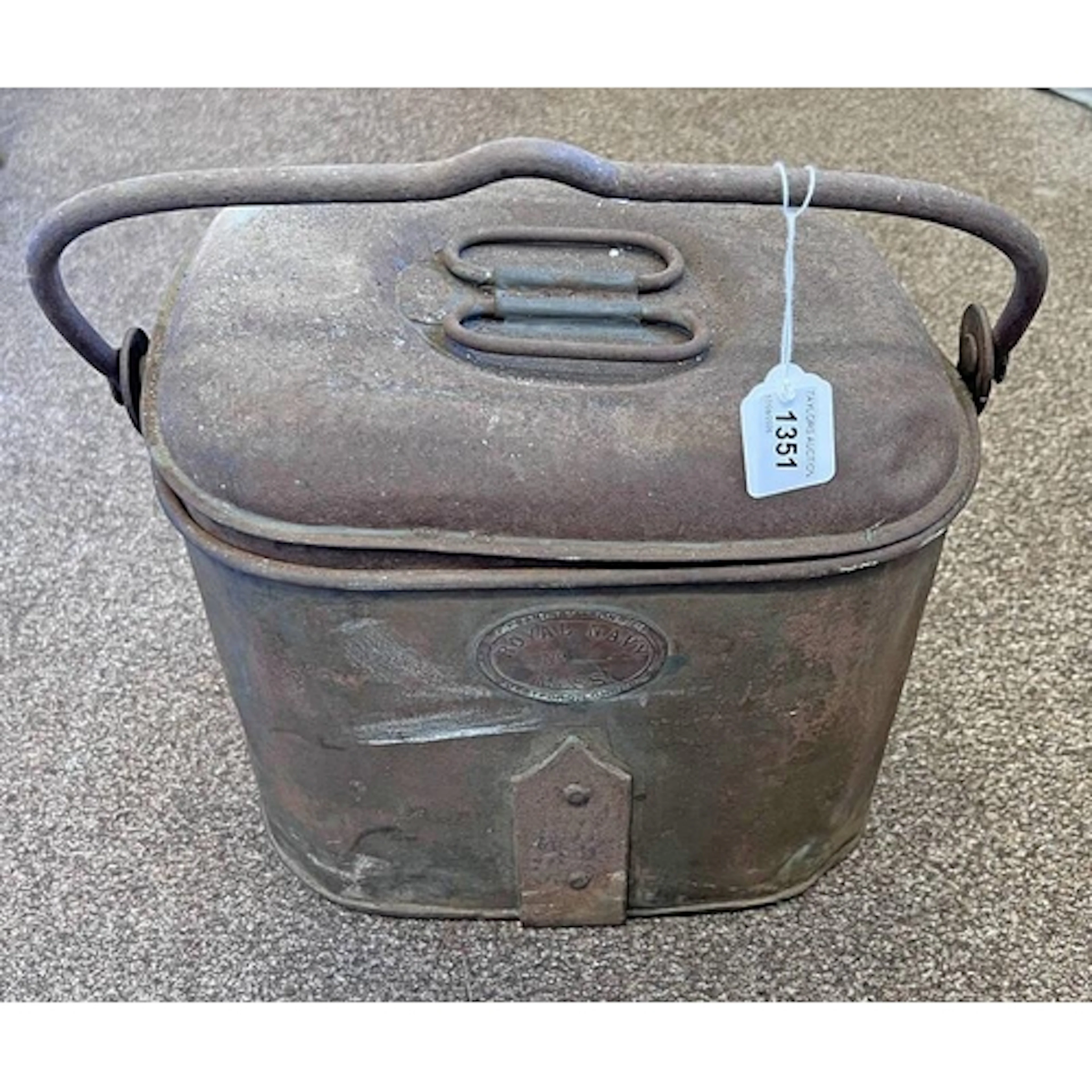 VICTORIAN ROYAL NAVY MESS KETTLE/TIN WITH PLAQUE TO BODY 'F ...