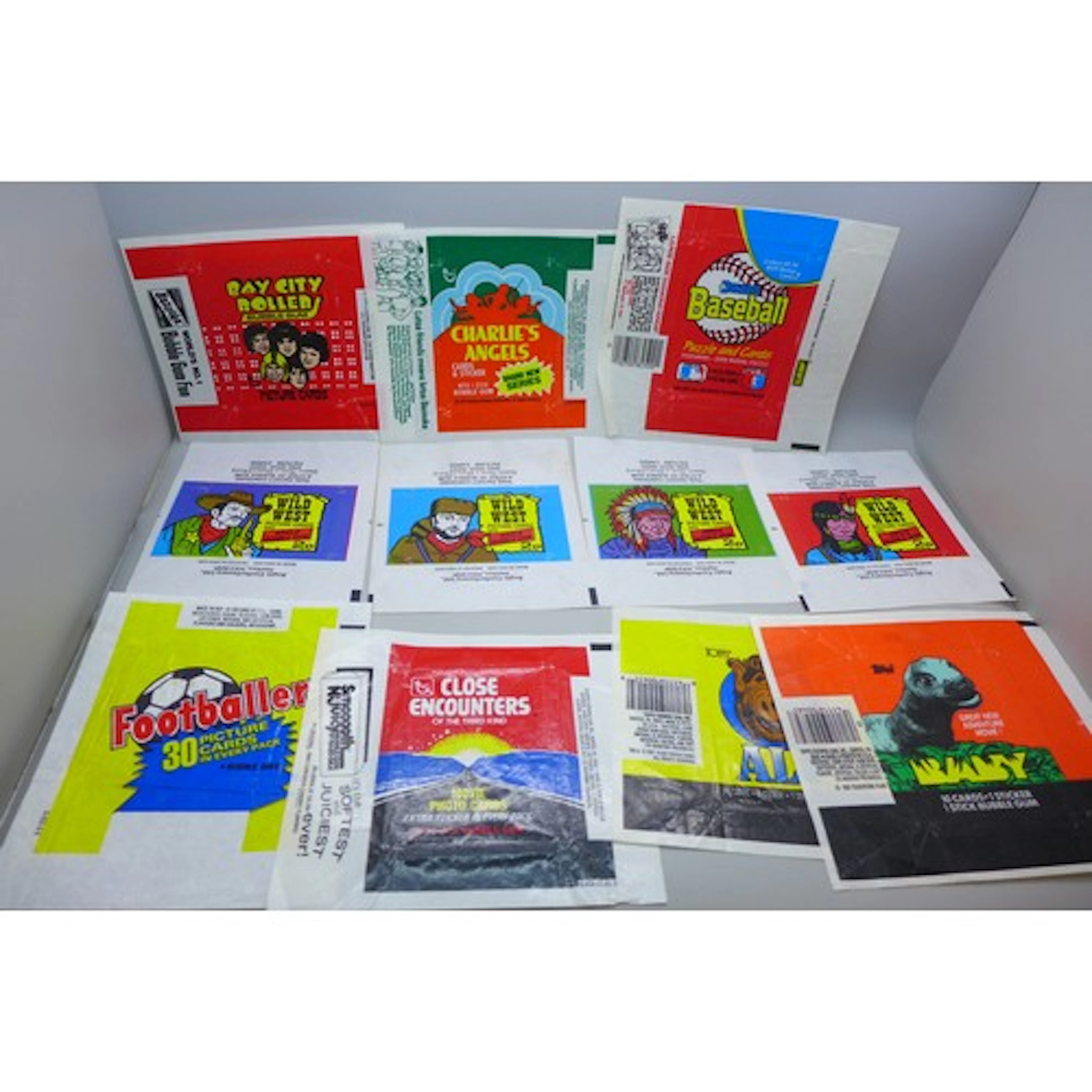 A collection of bubble gum wrappers to include Hockey, Nasty...