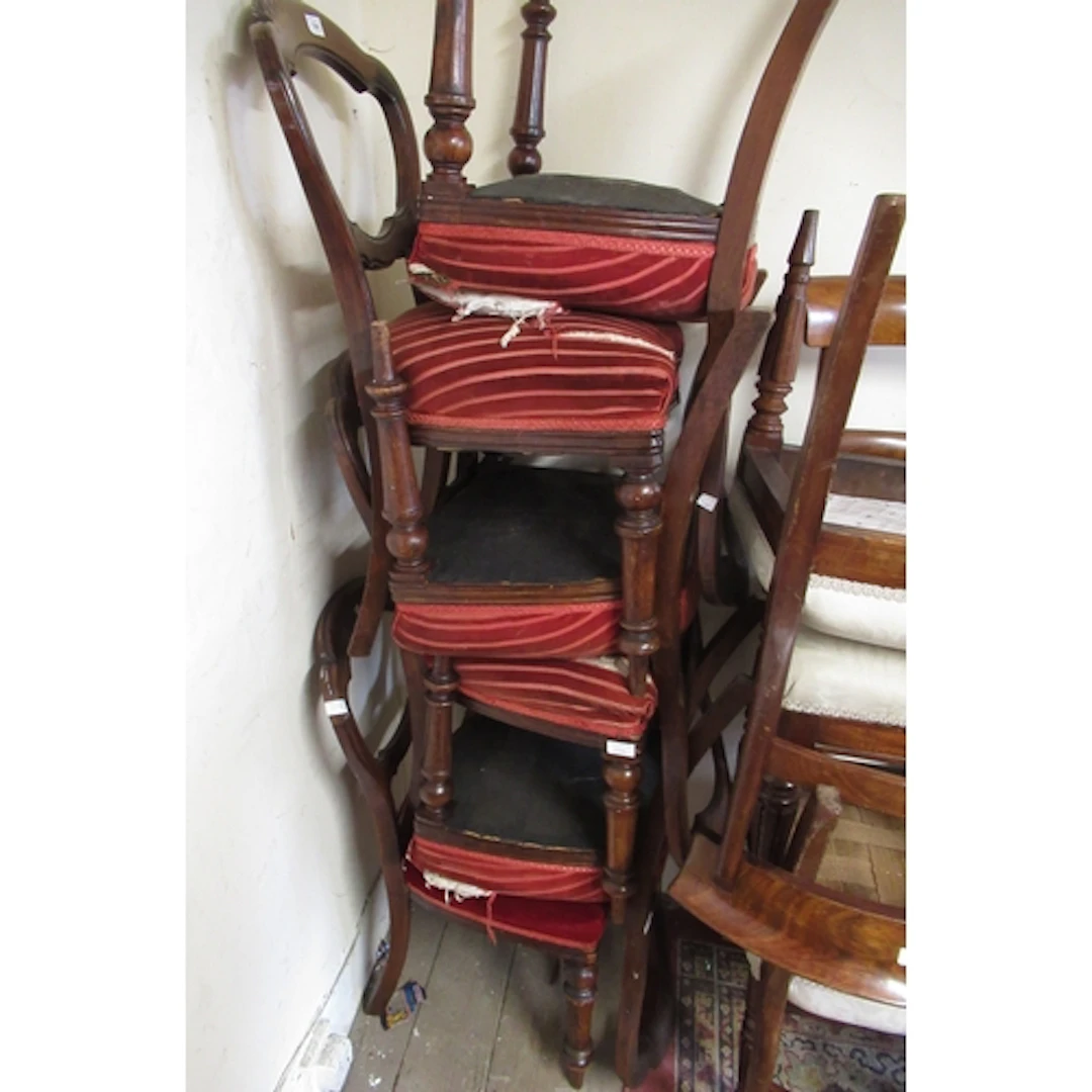 Set of six 19th Century mahogany balloon back dining chairs,...