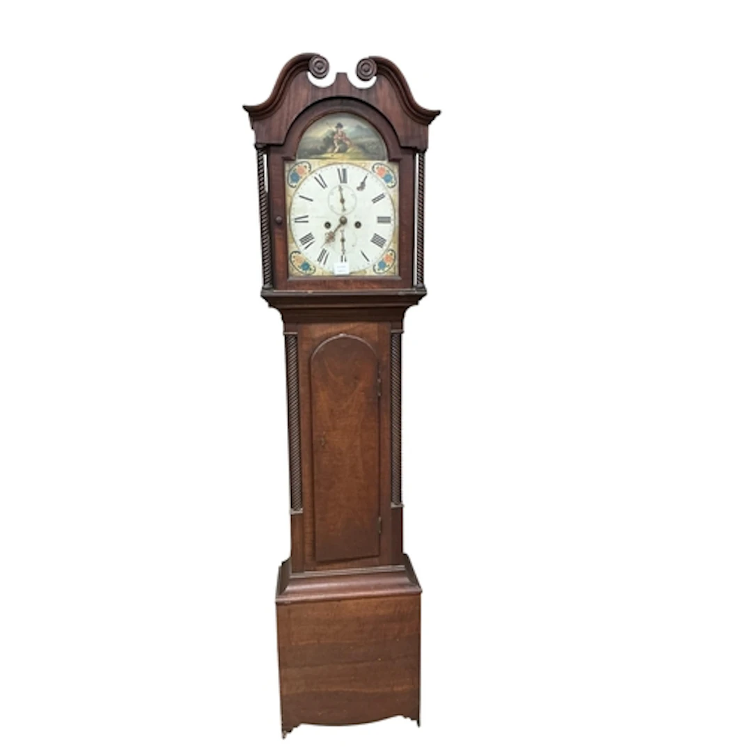 An early Victorian mahogany eight day longcase clock with pa...