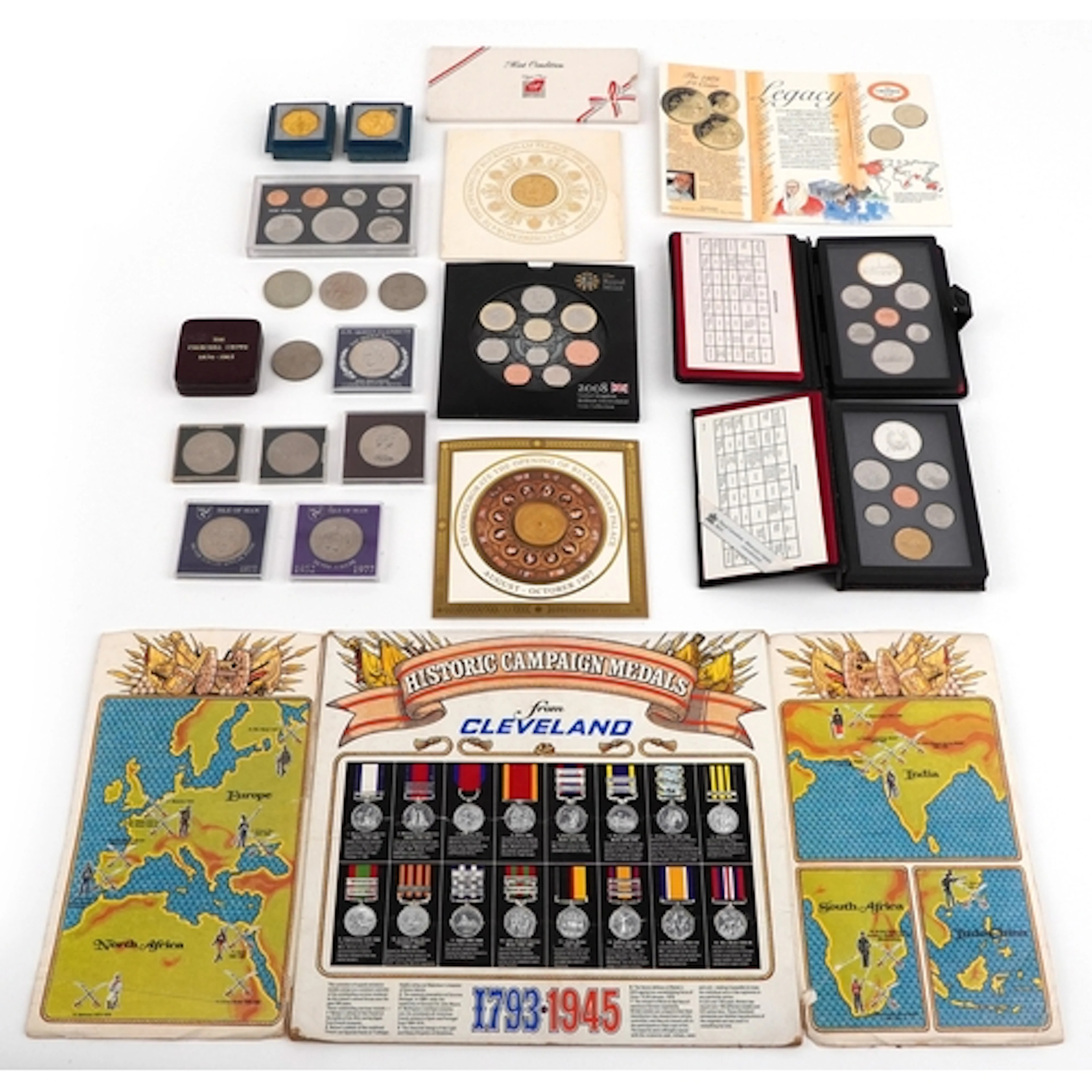 Vintage British and Commonwealth commemorative coins and set...
