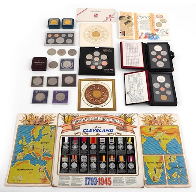 Vintage British and Commonwealth commemorative coins and set...