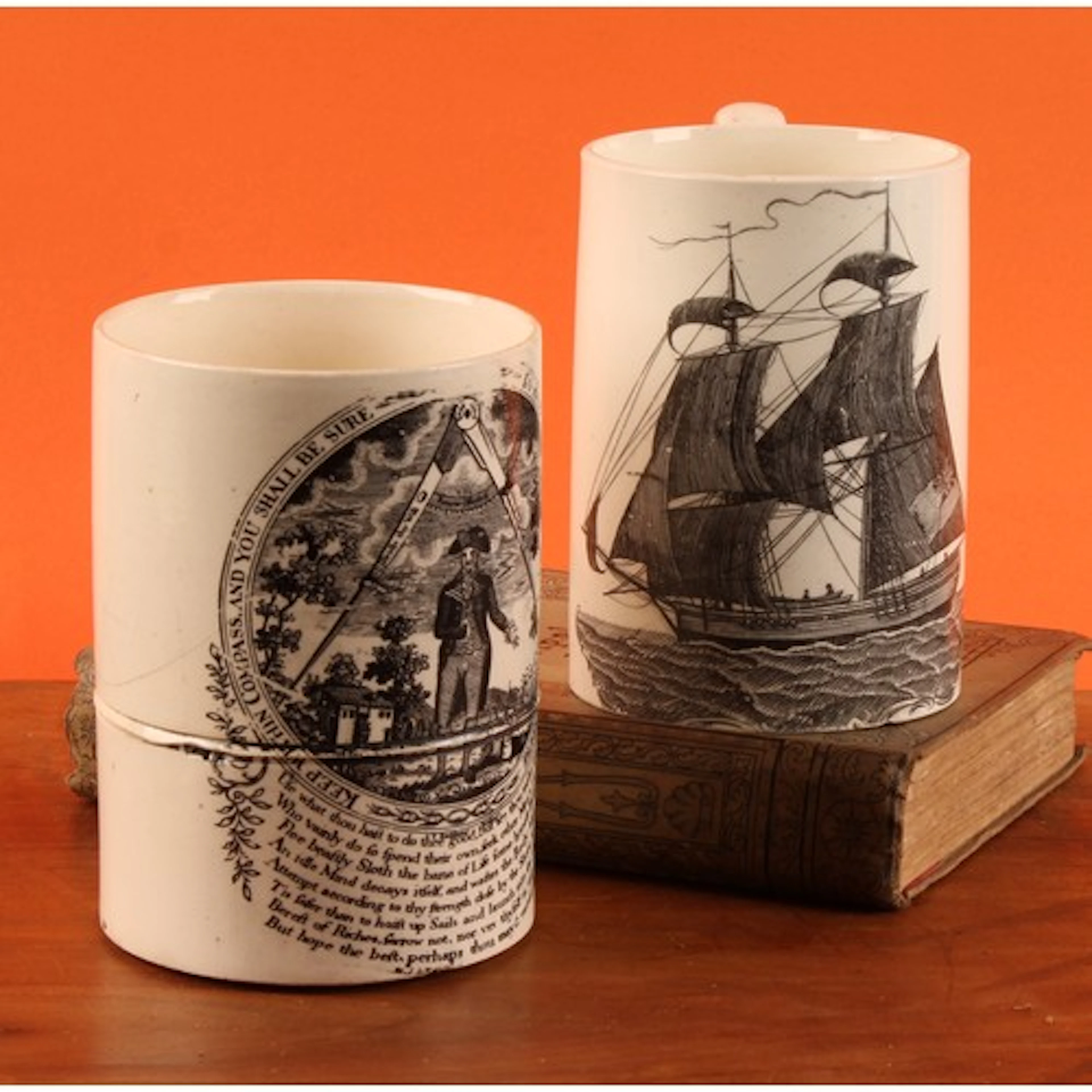 An early 19th century Staffordshire porcelain mug, by Thomas...
