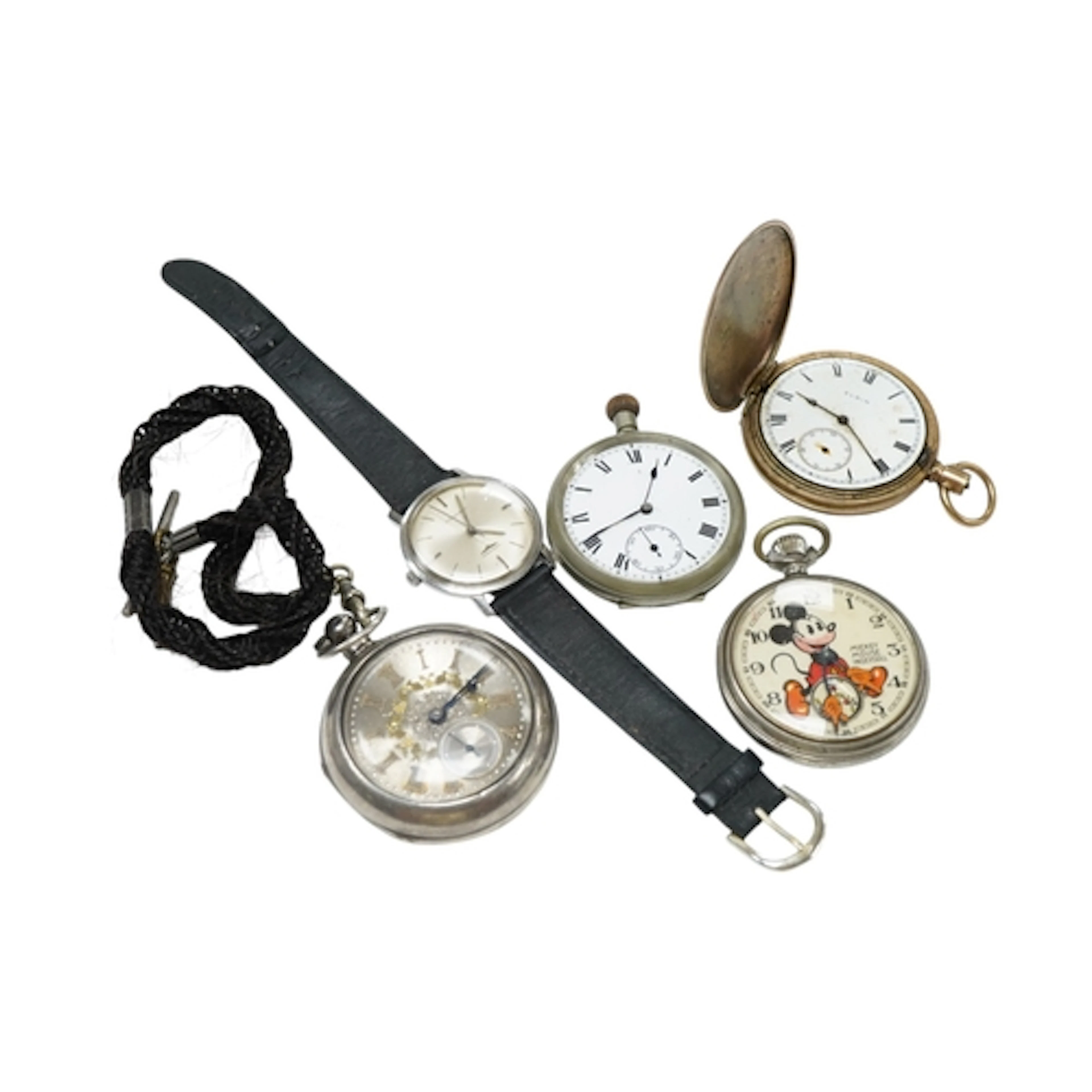 A gentleman's steel Longines automatic wrist watch, with bat...