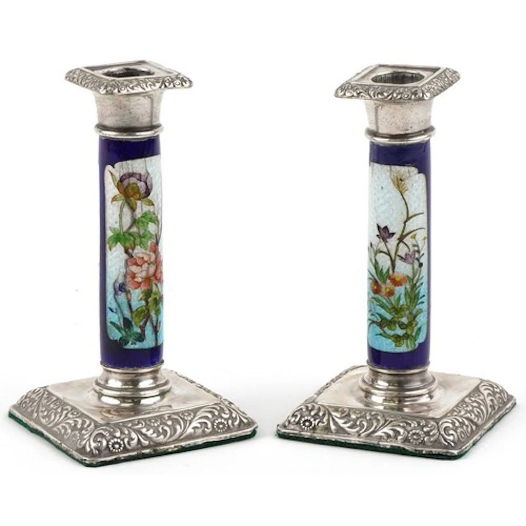William Hutton & Sons Ltd., pair of Edwardian silver and gui...