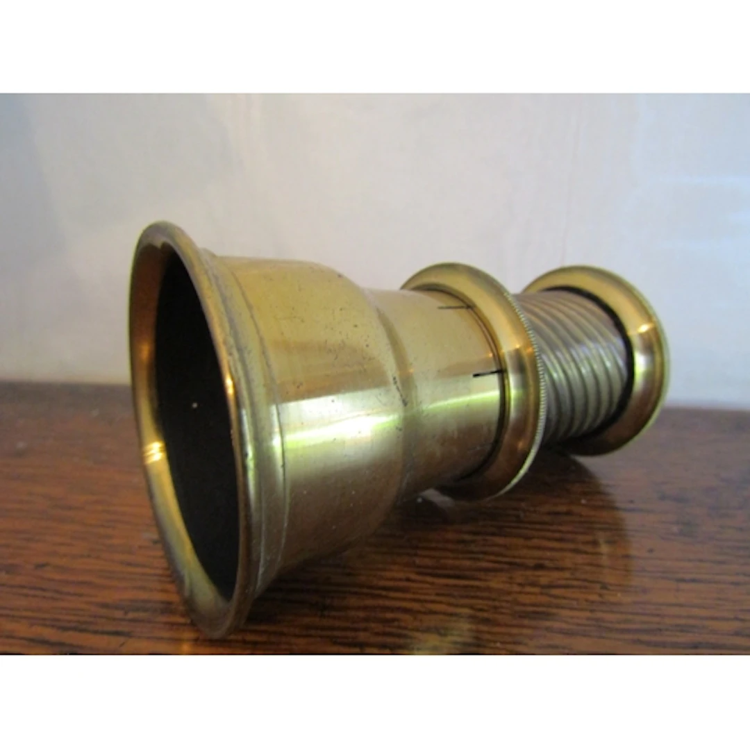 Edwardian Brass Bound Retractable Viewer Circular Tapering F...