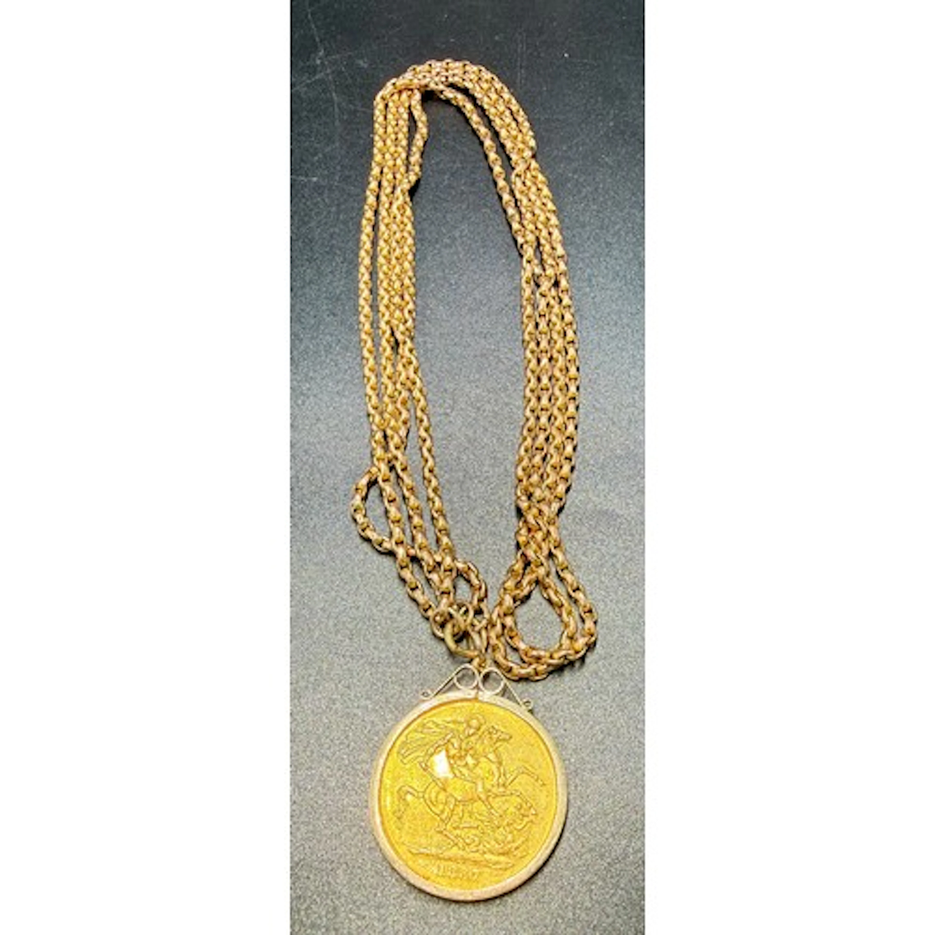 A double sovereign/£2 coin 1887 in a 9 carat gold mount susp...
