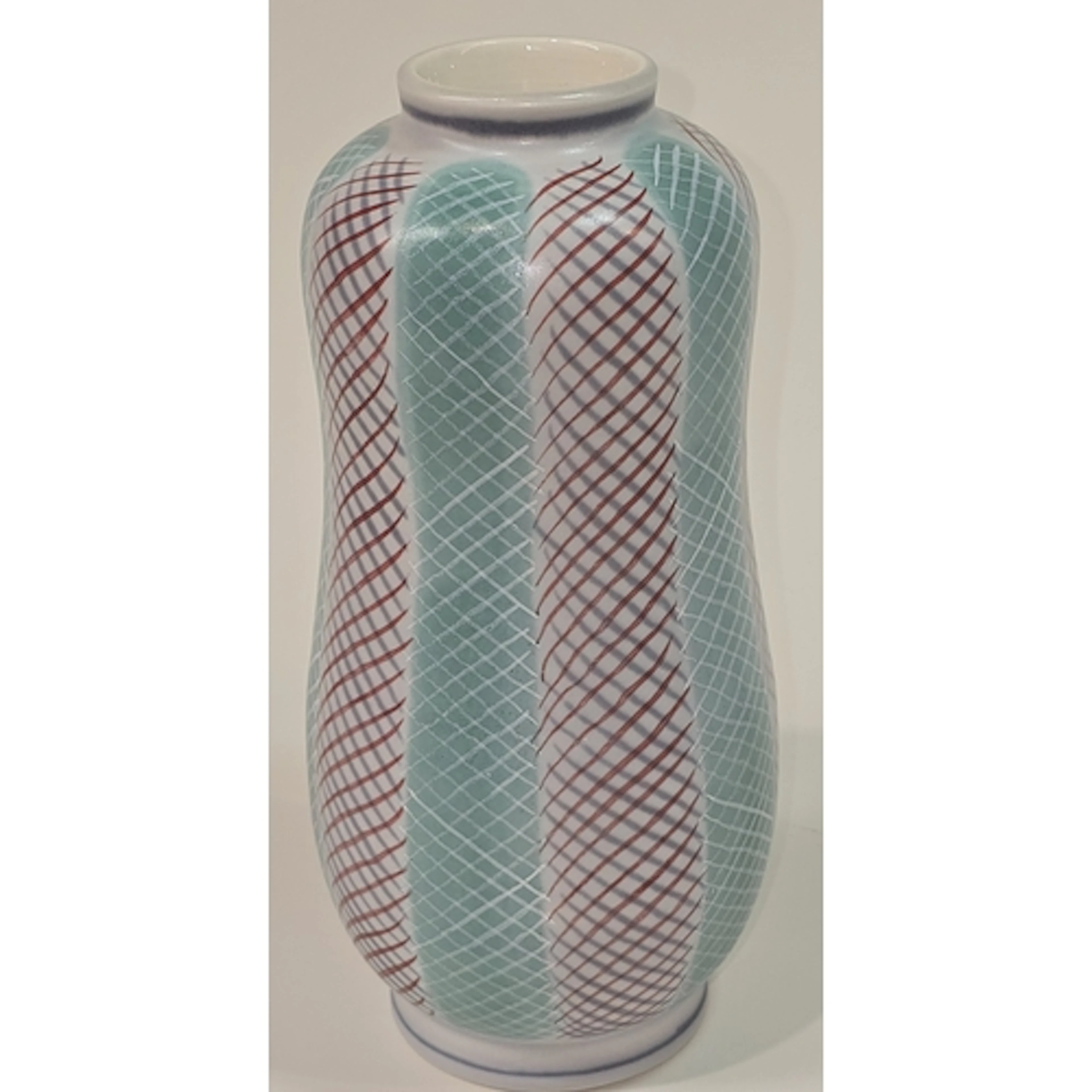 Poole Pottery PKT Freeform peanut vase 8" high.