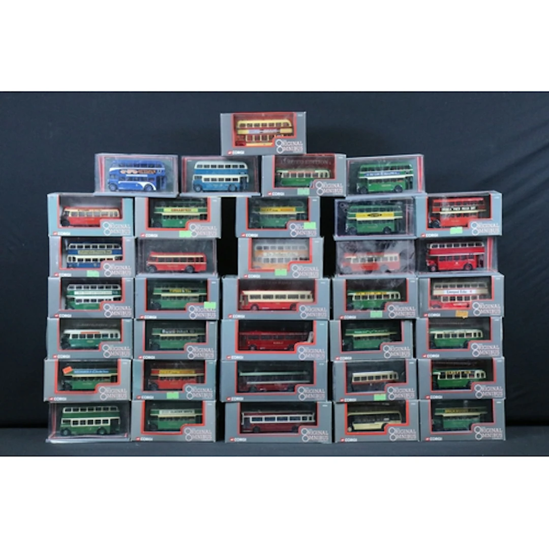 35 Boxed / cased Corgi Original Omnibus diecast model buses ...