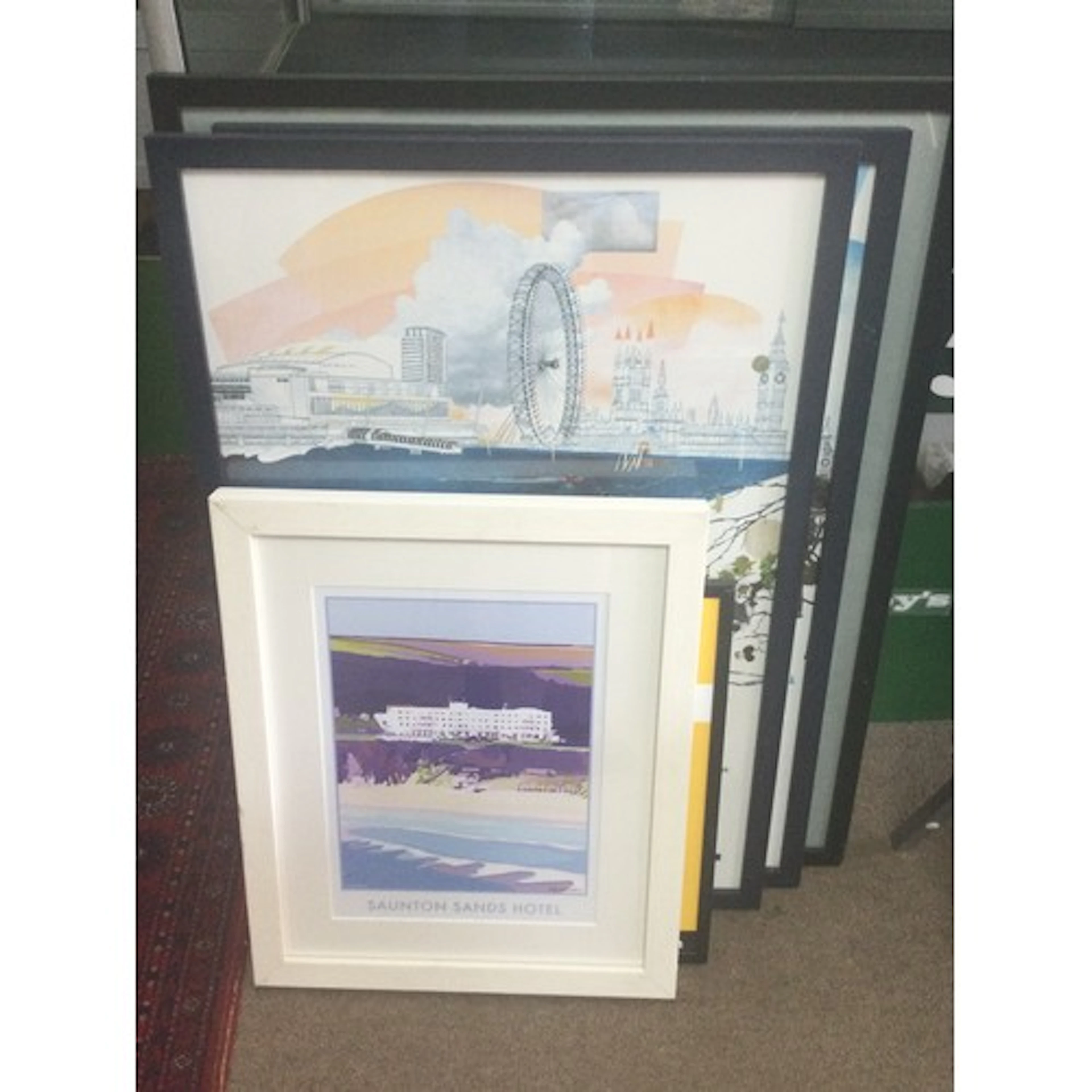 Six travel framed posters including a Paddington station lim...