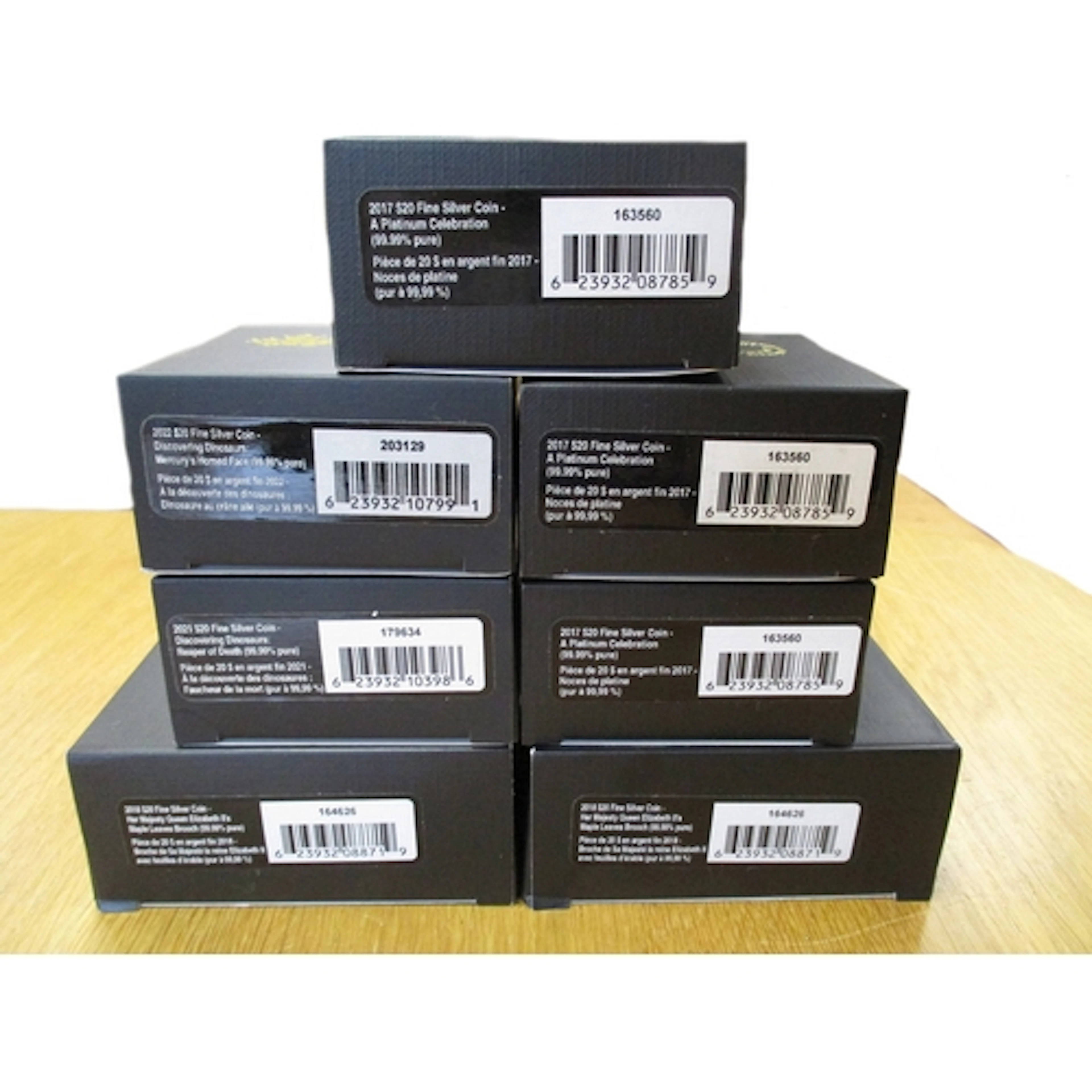 Canada. Collection of £20 boxed silver proofs with 2017 (3),...
