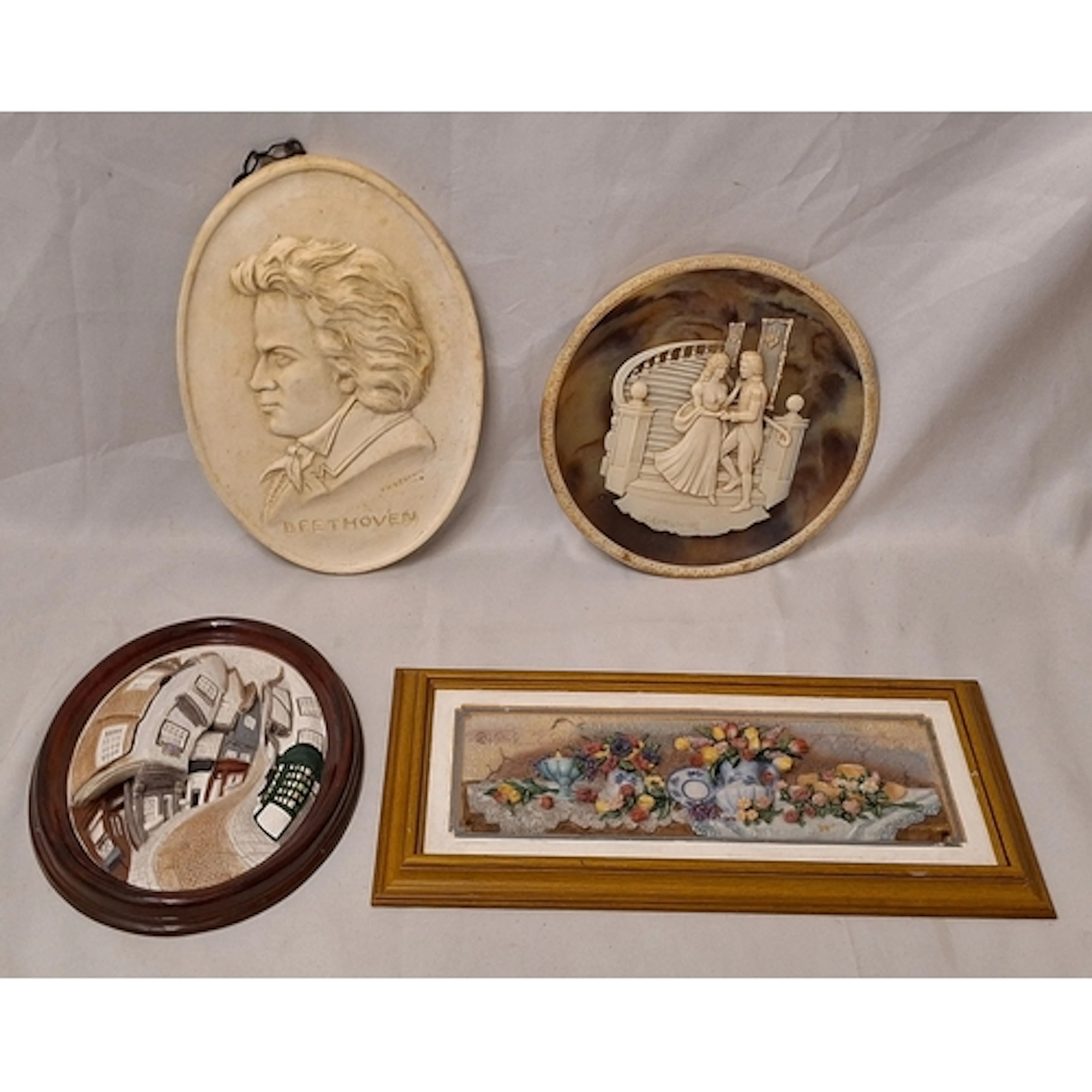 Composition Wall Plaques, oval with profile of Beethoven, Lo...