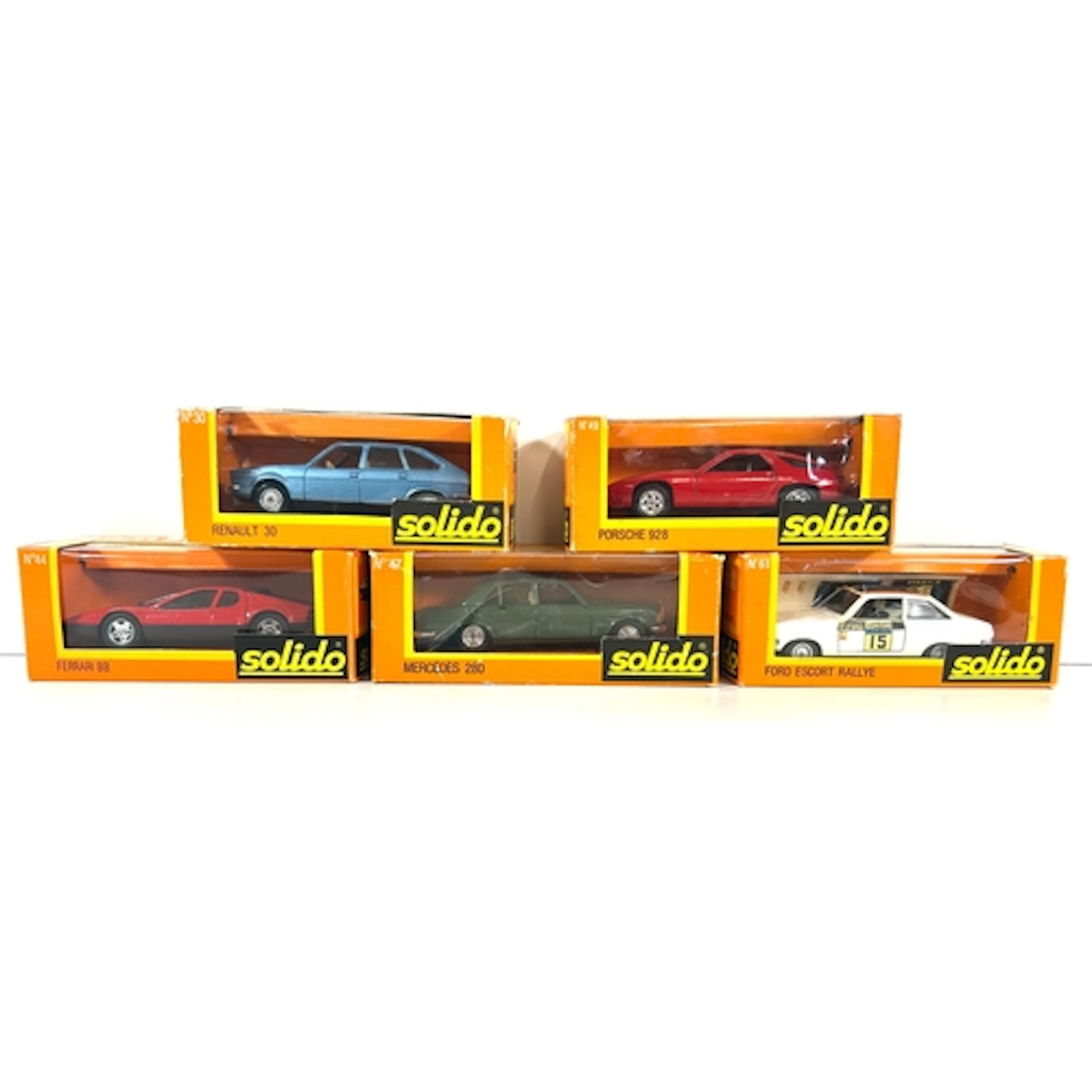 5 1970's Solido Cars. Renault 30 (30) in metallic blue. Merc...