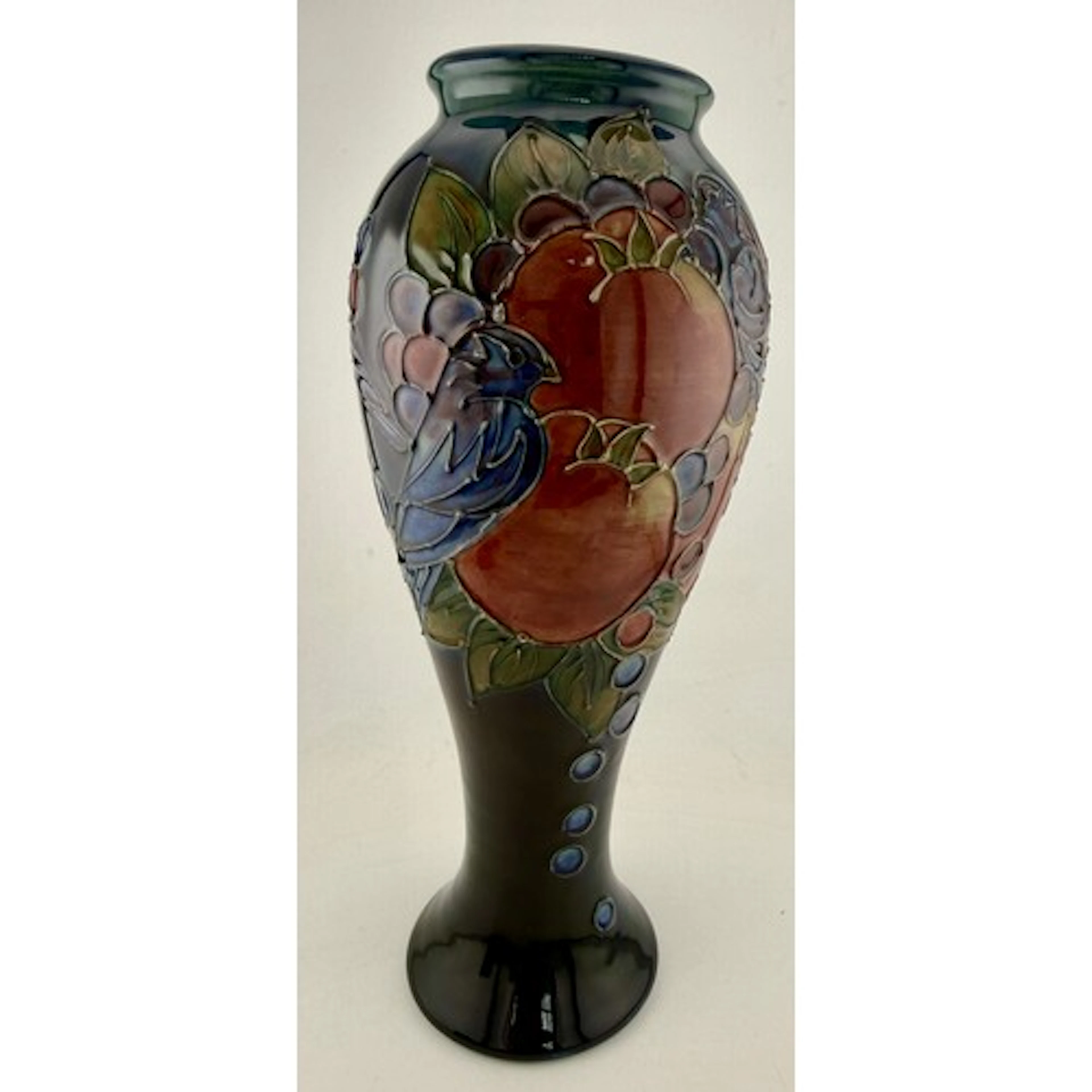Moorcroft pottery ‘Finches’ pattern vase. 27cm h.