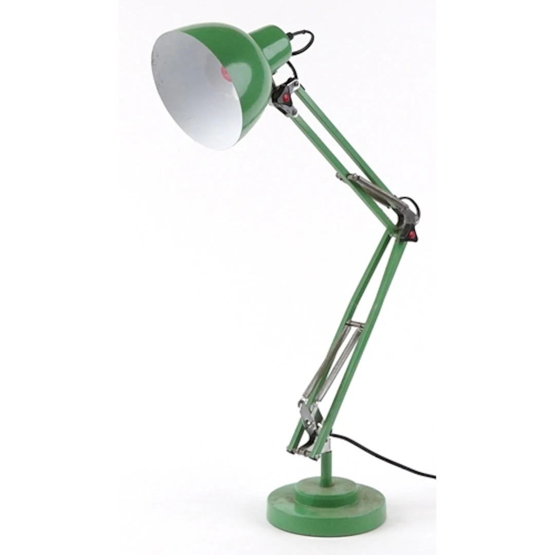 Vintage style green enamel Anglepoise table lamp, 90cm high ...