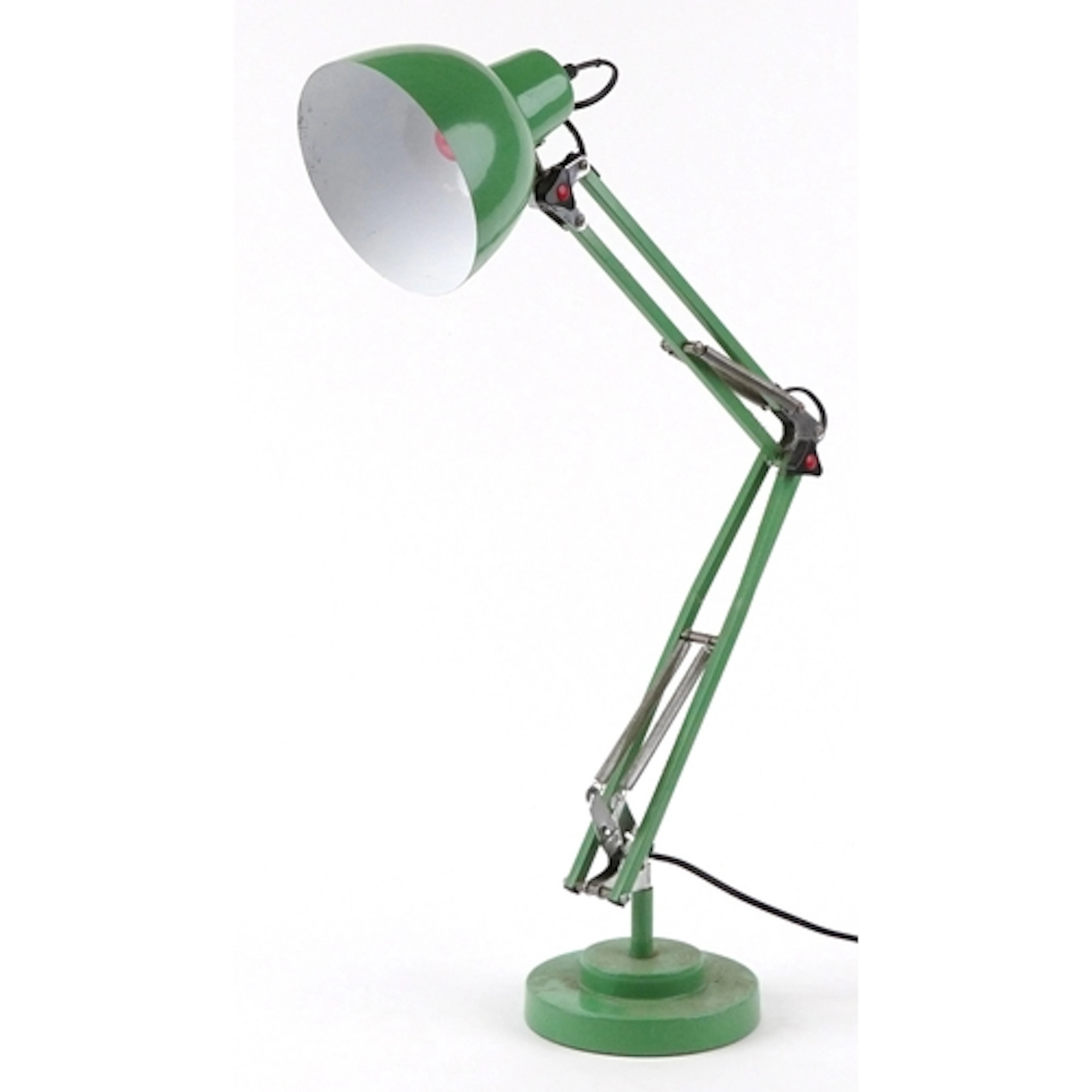 Vintage style green enamel Anglepoise table lamp, 90cm high ...