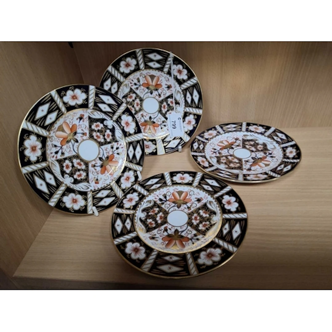 FOUR ROYAL CROWN DERBY IMARI PLATES, in pattern 2451, diamet...