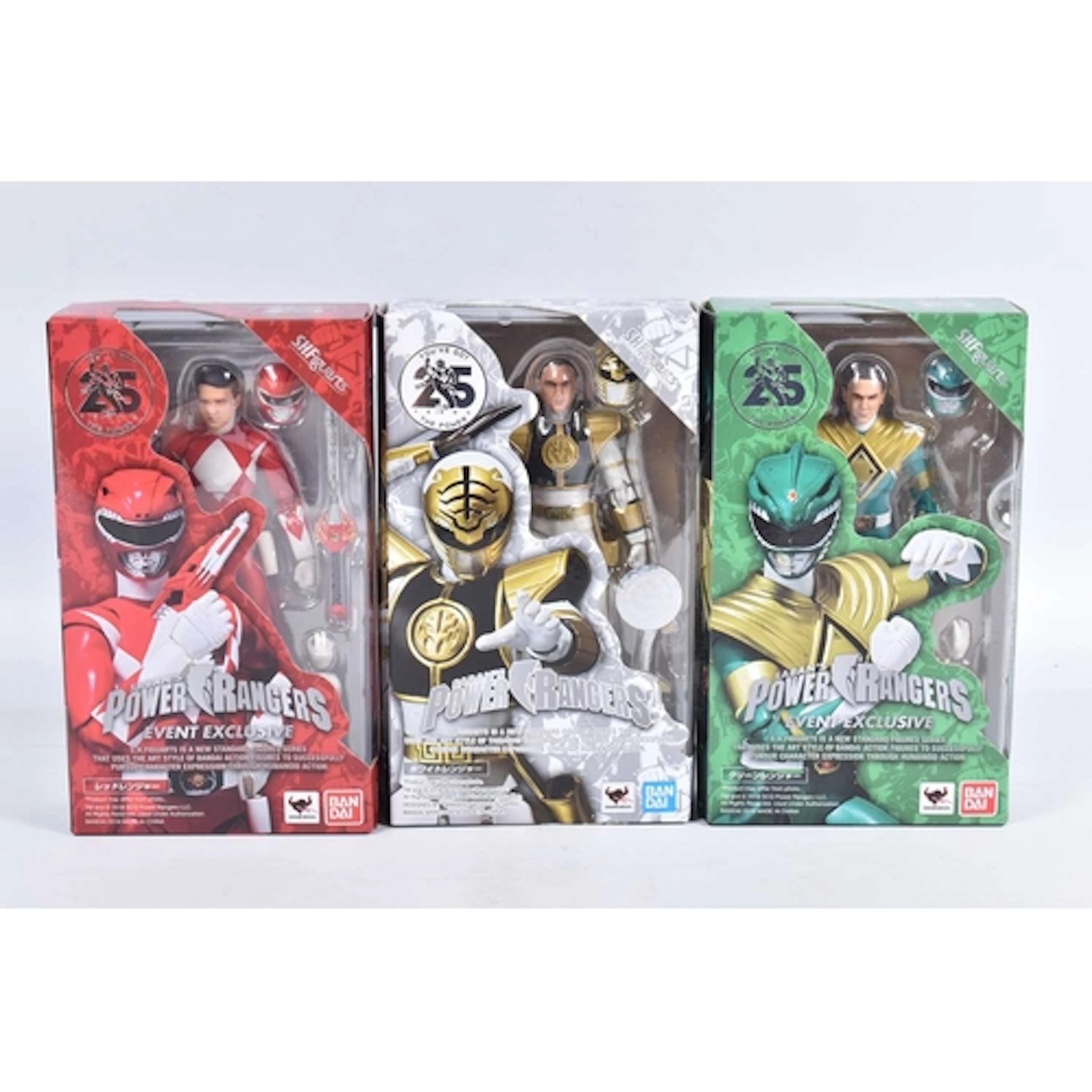 THREE BOXED BANDAI S.H.FIGUARTS POWER RANGERS 25 YEARS EVENT...