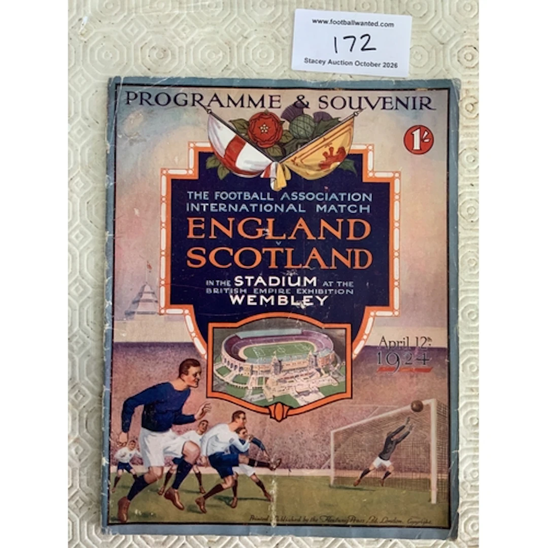 1924 England v Scotland Football Programme: Good condition w...