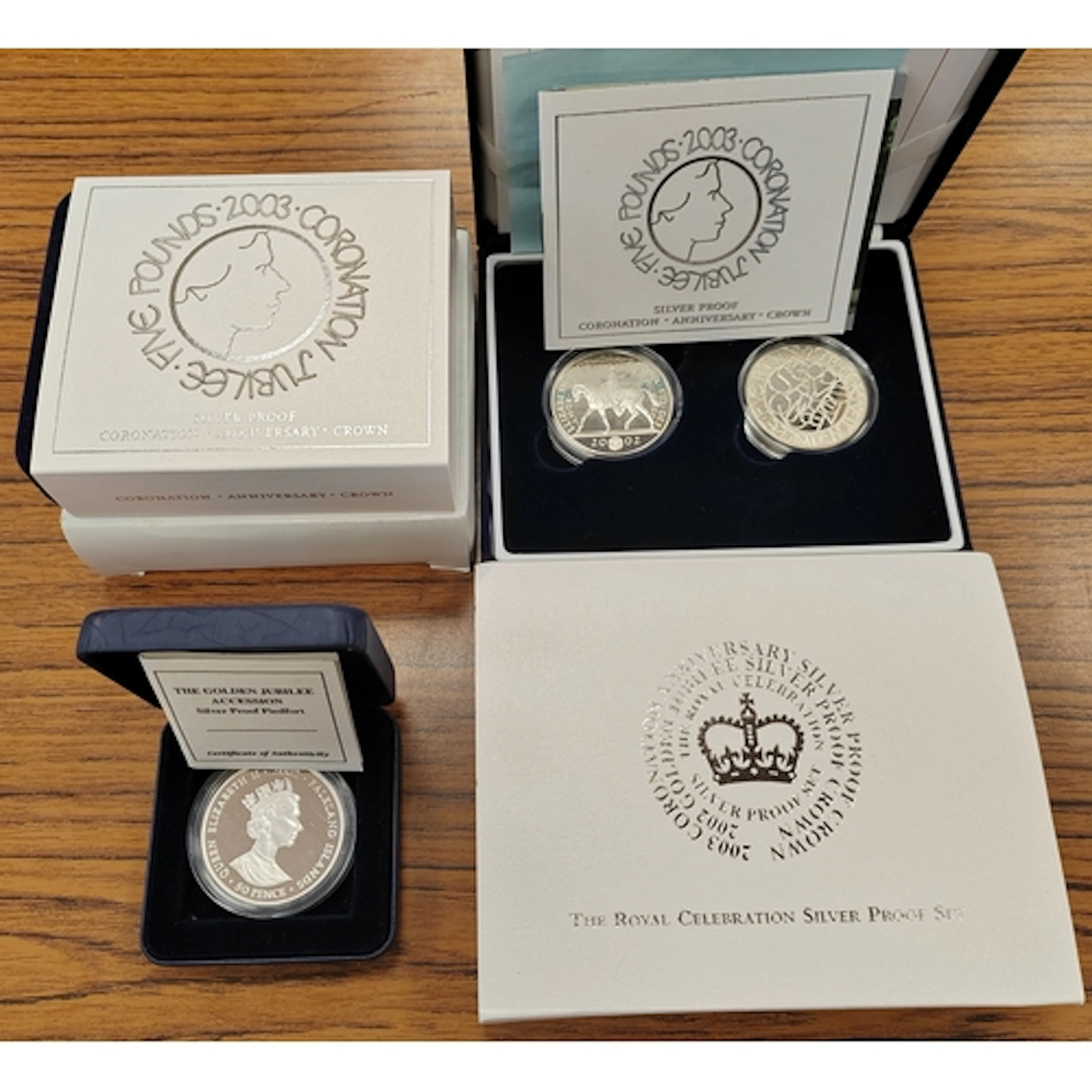 Range of boxed silver proofs FDC includes Falklands 2002 Gol...