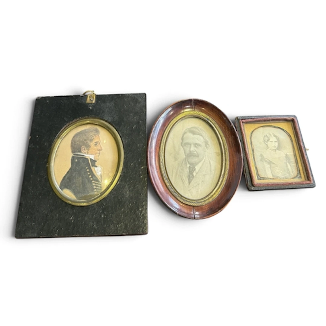 A 19TH CENTURY PORTRAIT MINIATURE OF A GENTLEMAN 7cm x 5.5cm...