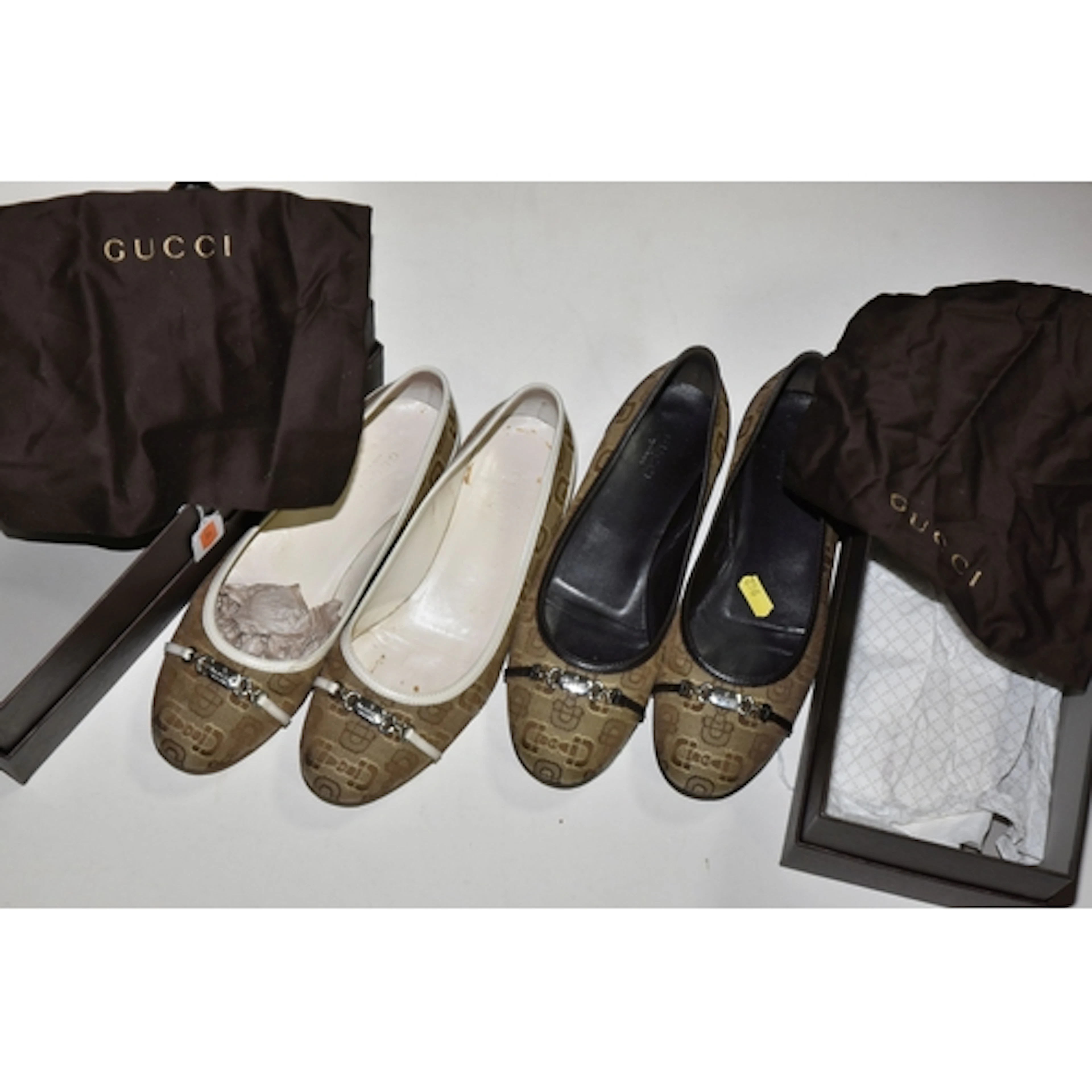 TWO PAIRS OF VINTAGE GUCCI LADIES SHOES, to include two pair...