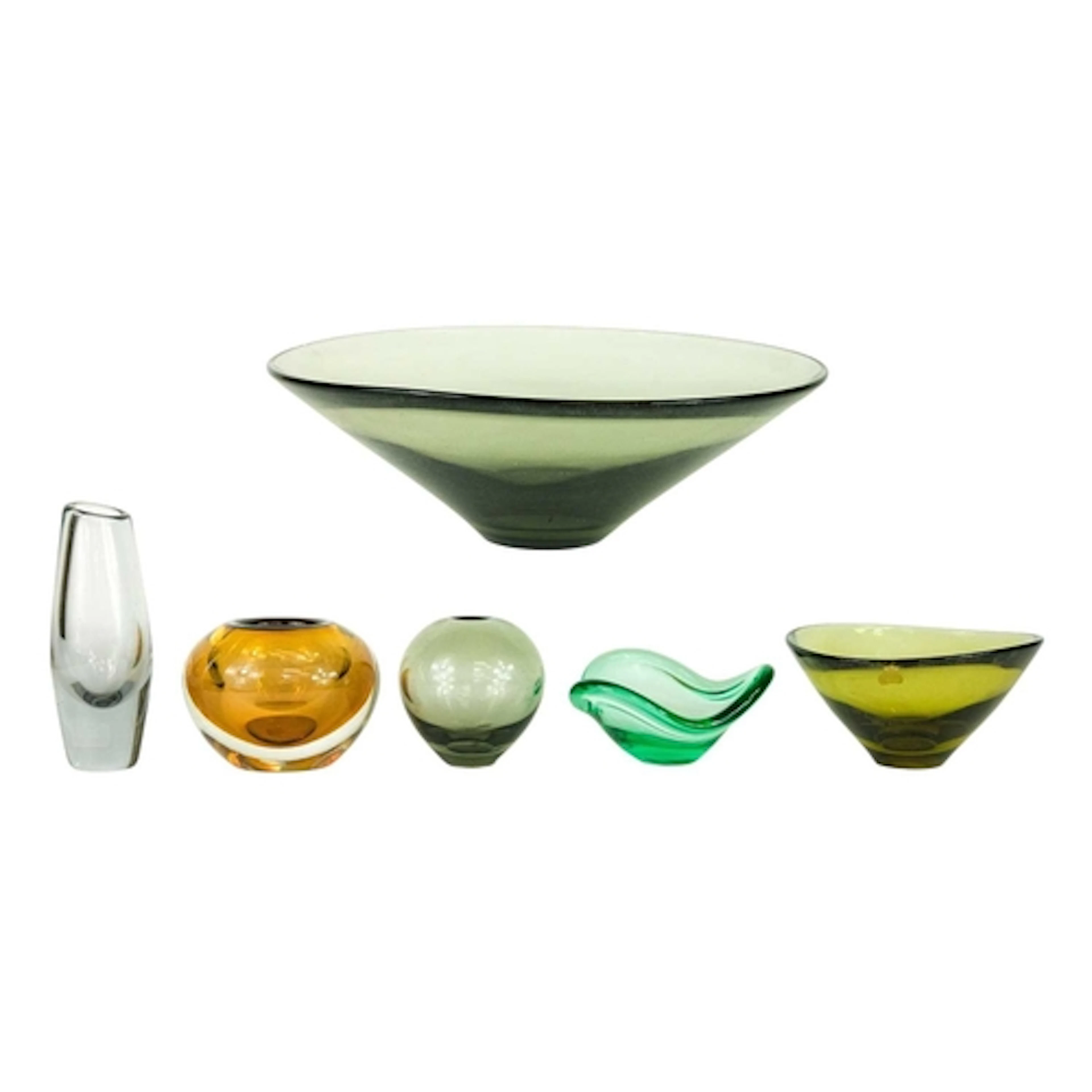 A collection of Holmegaard and other glassware. Includes a g...